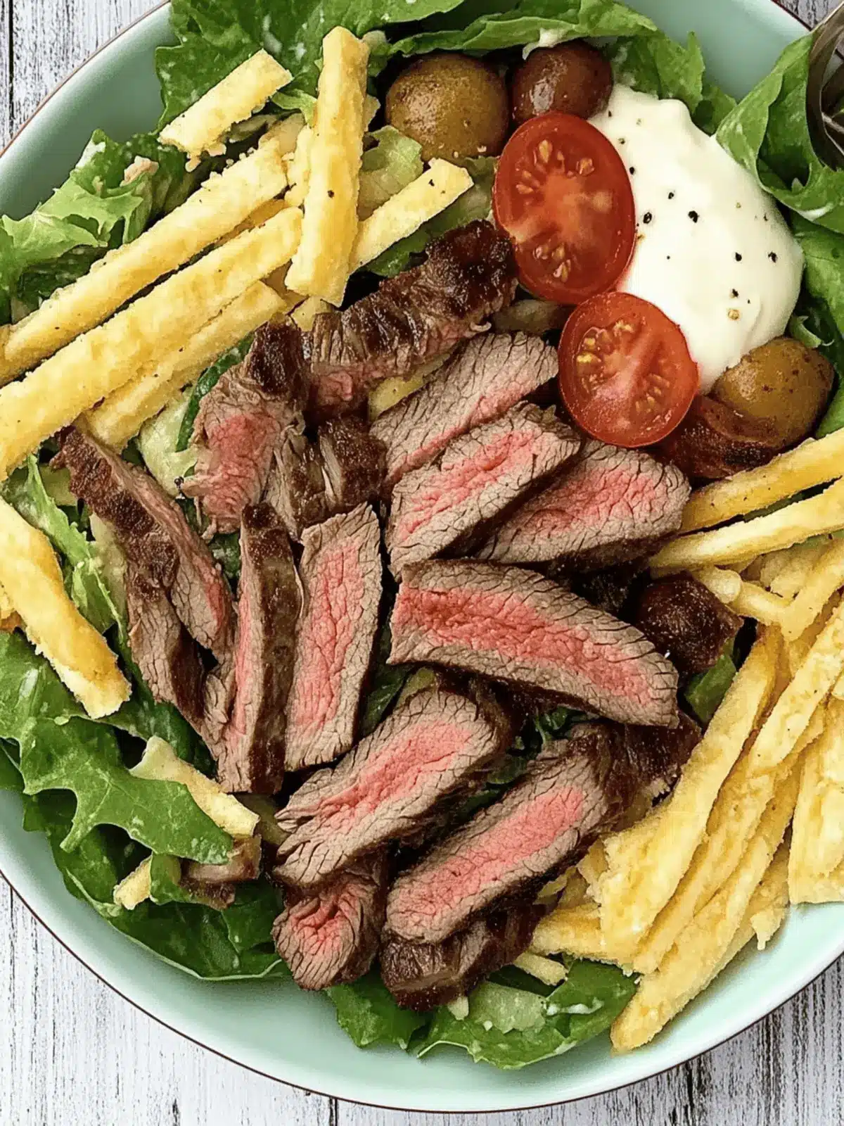 Savor Pittsburgh-Style Steak Salad with Crispy Fries Today 4 Pittsburgh-Style Steak Salad