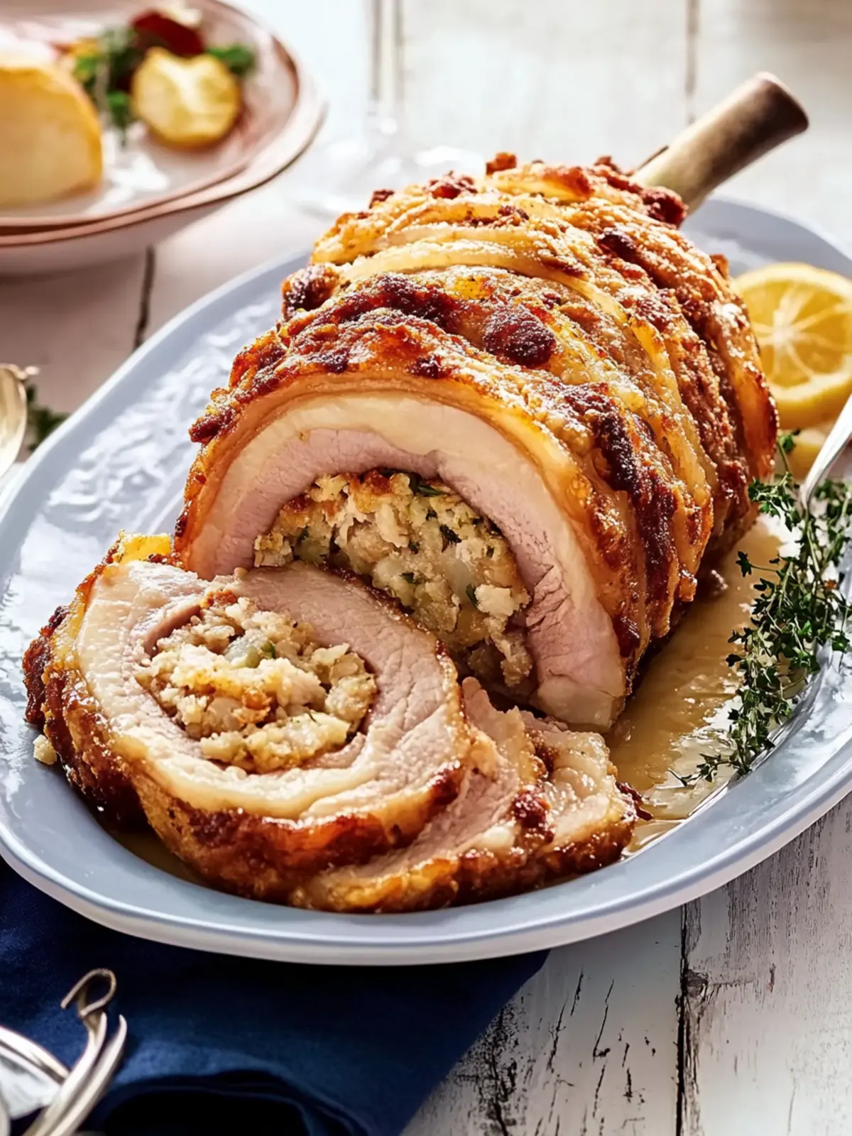 Crispy Rolled Pork With Easy Herb Stuffing