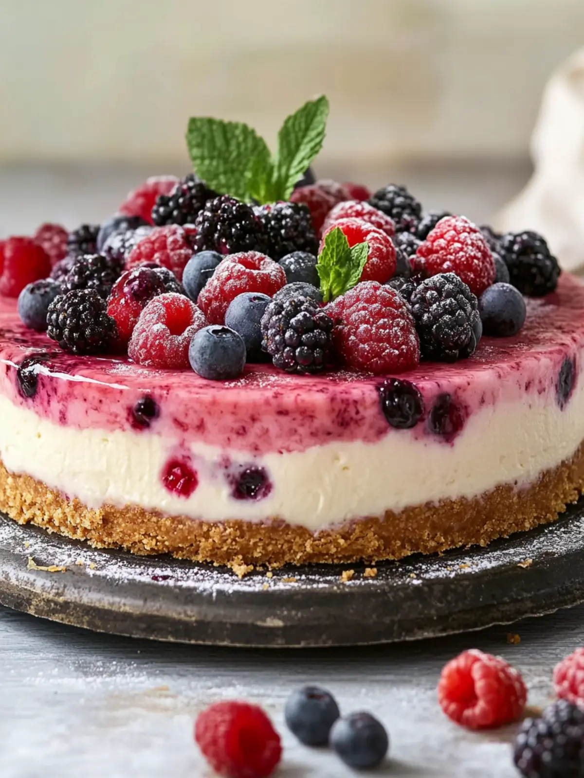 White Chocolate And Berry Cheese Cake