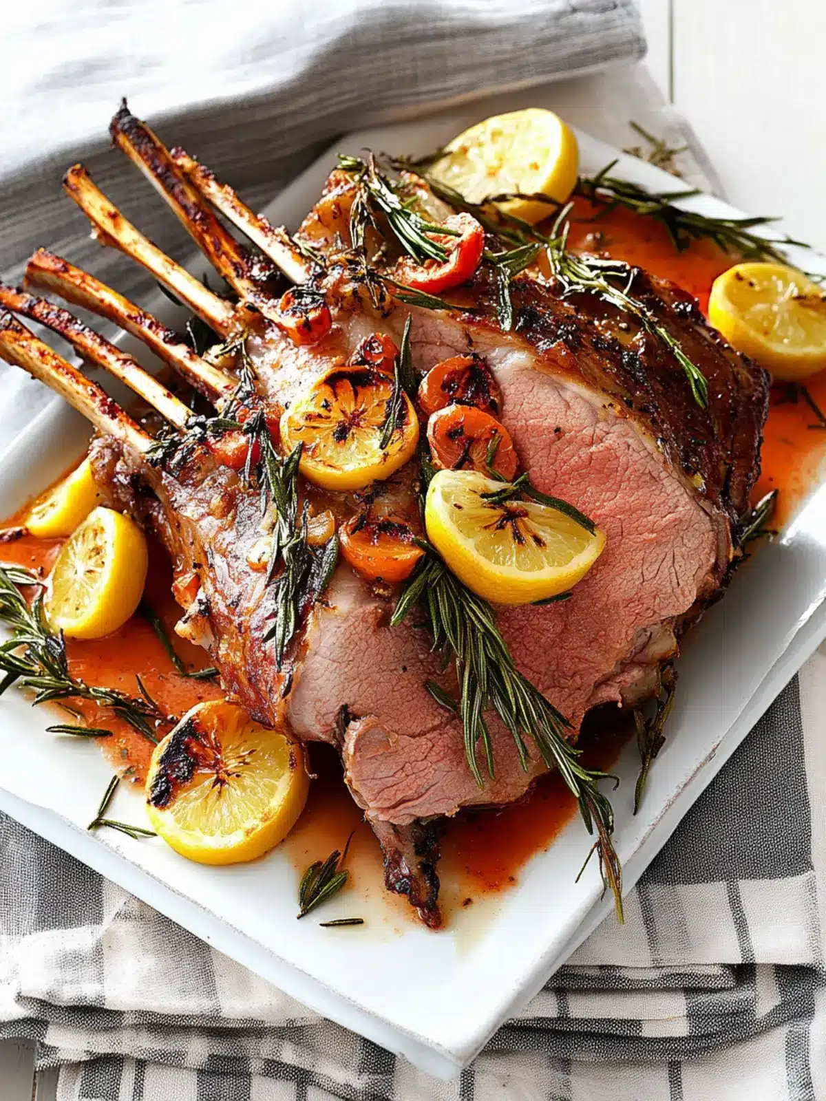 Rosemary, garlic and lemon roast lamb