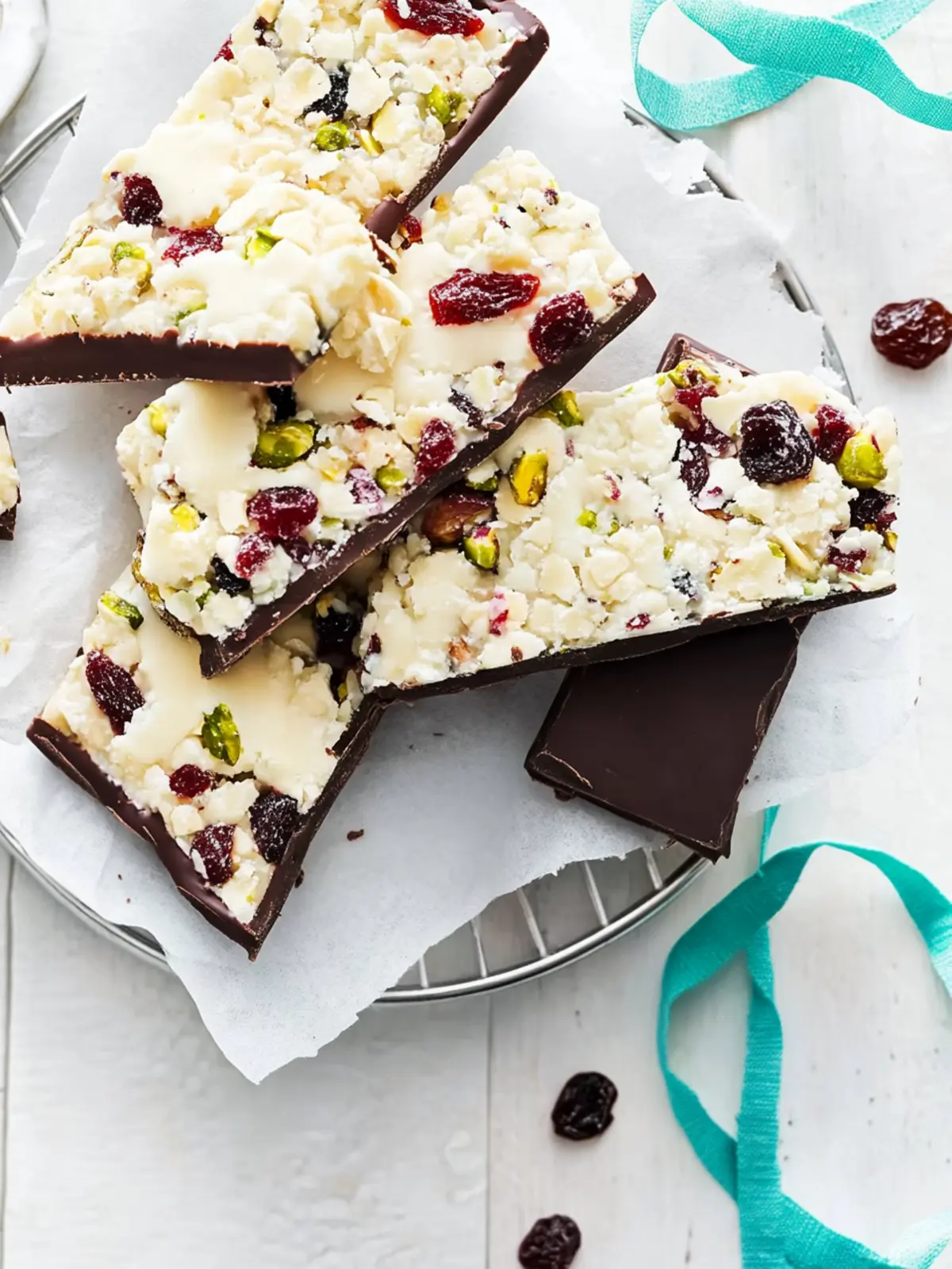 Delicious White Christmas with Chocolate, Craisins, and Pistachios 3 White Christmas with Chocolate, Craisins and Pistachios