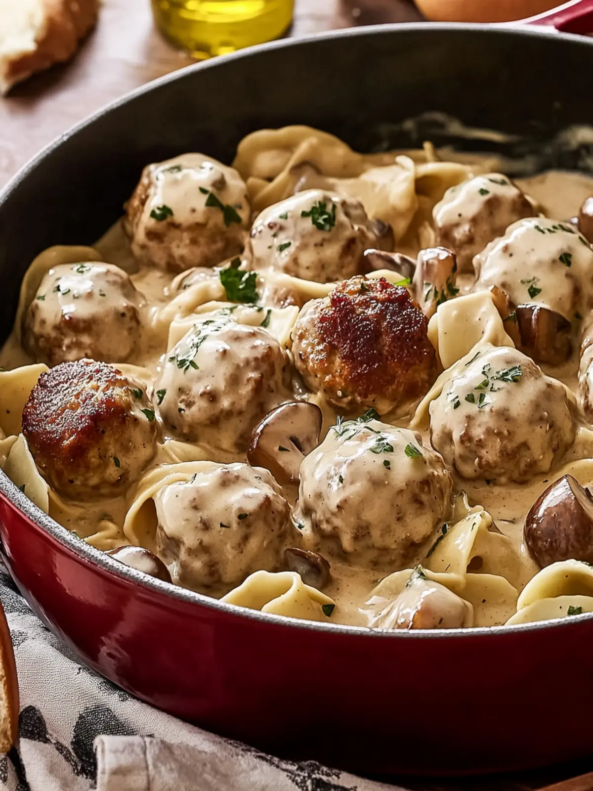 Succulent Chicken Meatballs in Creamy Mushroom Sauce Delight 4 Chicken Meatballs In A Creamy Mushroom Sauce