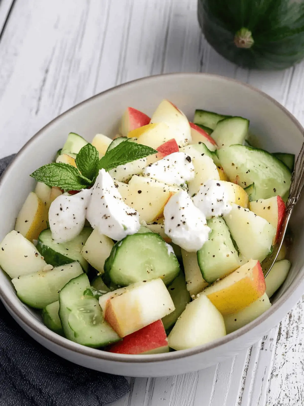 Crisp Cucumber Apple Salad with Creamy Yogurt Flavor Boost