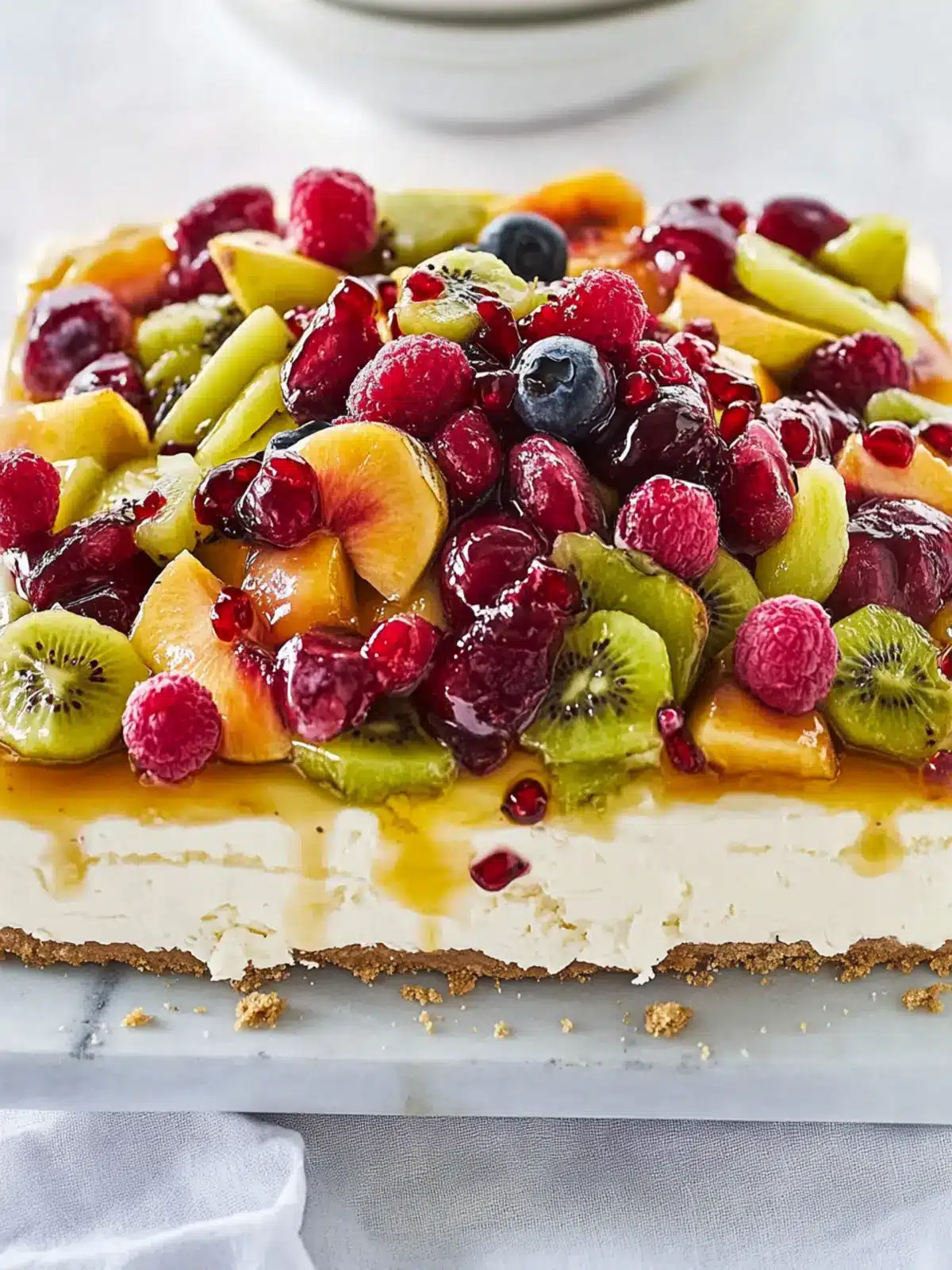 White Crackle Fruit Salad Cheesecake: Your No-Bake Summer Star 3 White Crackle Fruit Salad Cheesecake