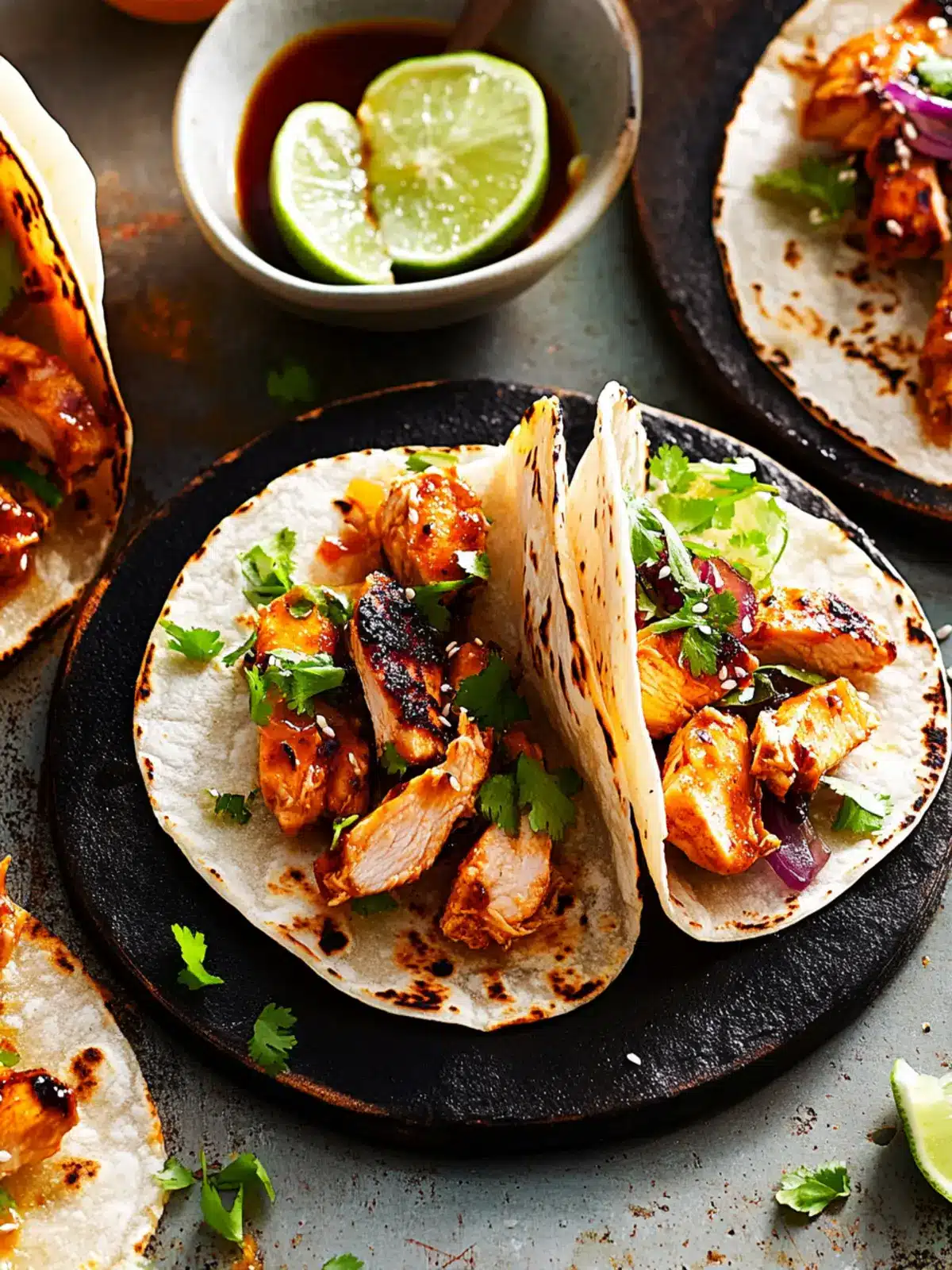 Transform Your Dinner with Teriyaki Chicken Tacos & Nori Crunch 2 Teriyaki Chicken Tacos with Sesame Nori