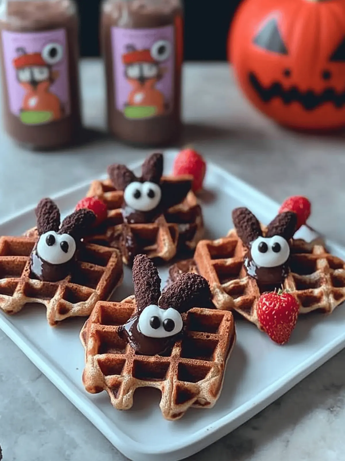 Get Spooky with Chocolate Milk Waffles Shaped Like Bats 2 Chocolate Milk Waffles