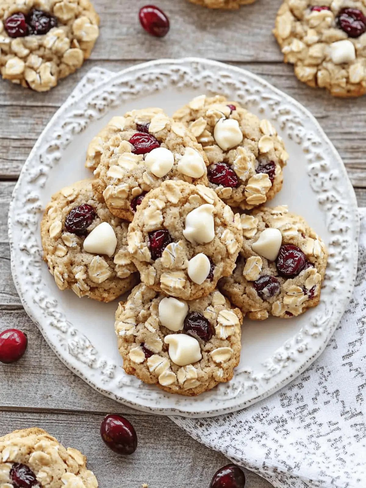 Soft and Chewy White Chocolate Cranberry Oatmeal Cookies