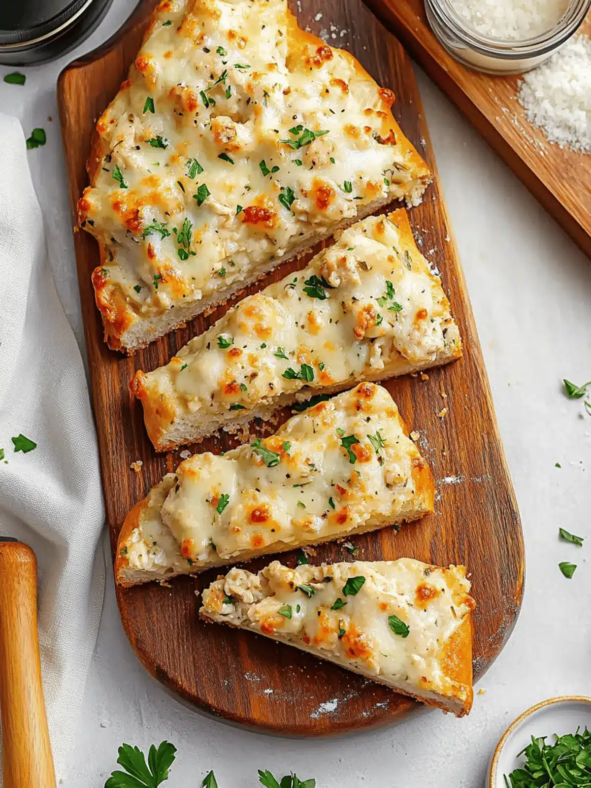 The Viral Chicken Alfredo Garlic Bread I'm Obsessed With