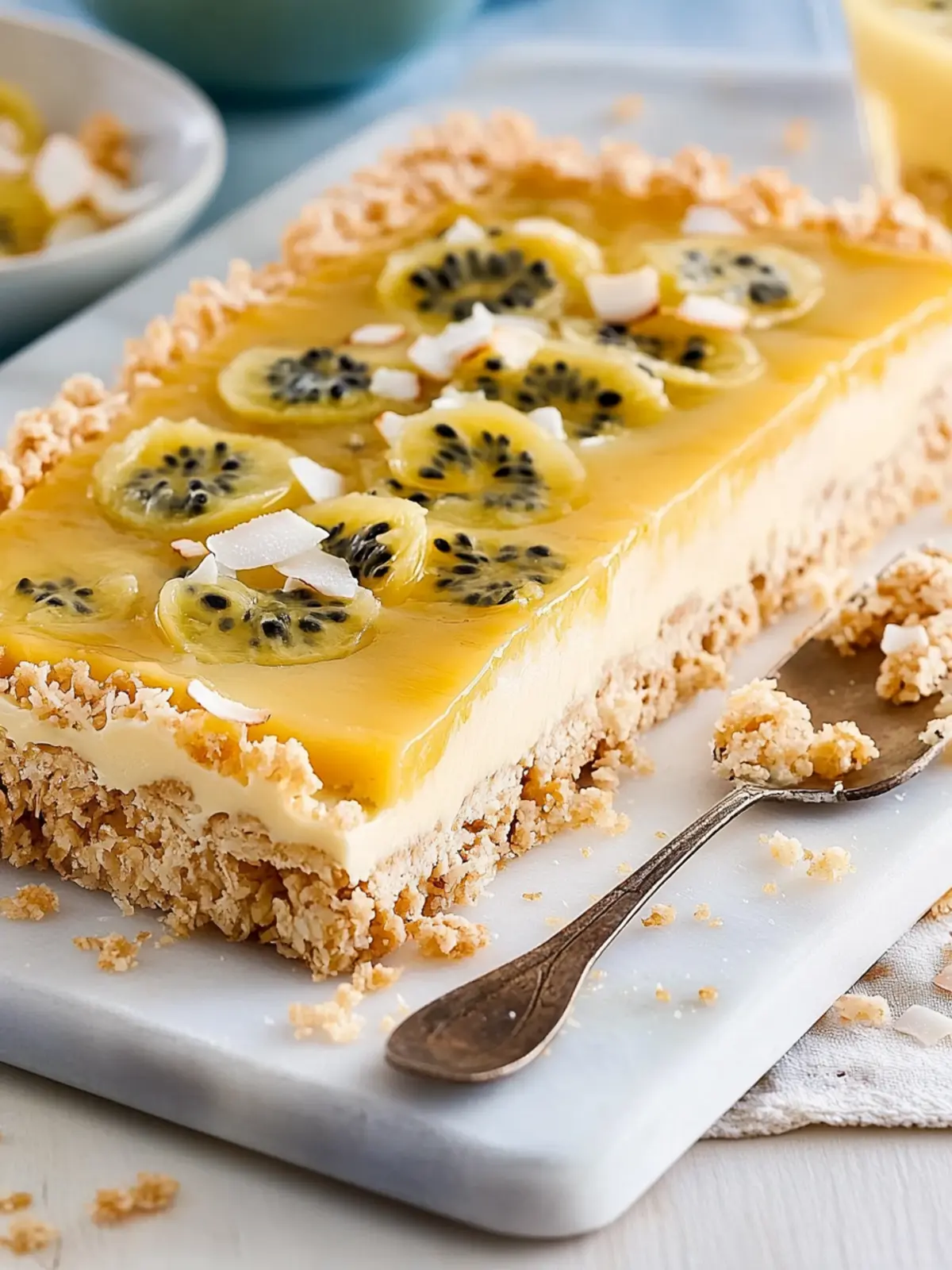 Passionfruit Coconut Crackle Slice