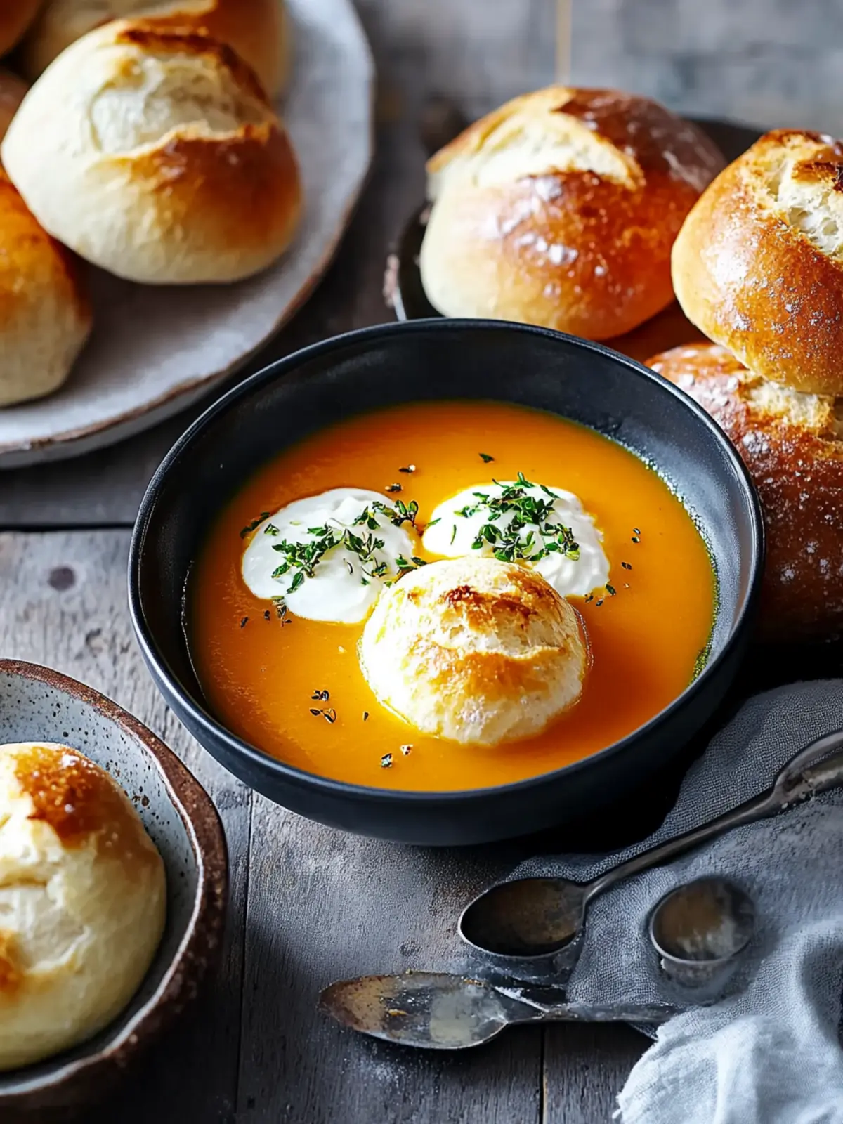 Homemade Pumpkin Soup with Fluffy Air Fryer Rolls Delight 3 Homemade Pumpkin Soup With Fluffy Air Fryer Bread Rolls
