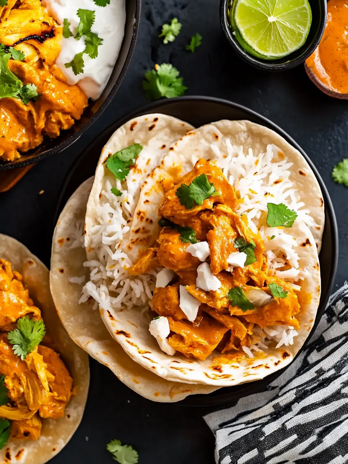 Slow Cooker Butter Chicken Naan Tacos Perfect for Family Nights 3 Slow Cooker Butter Chicken Naan Tacos
