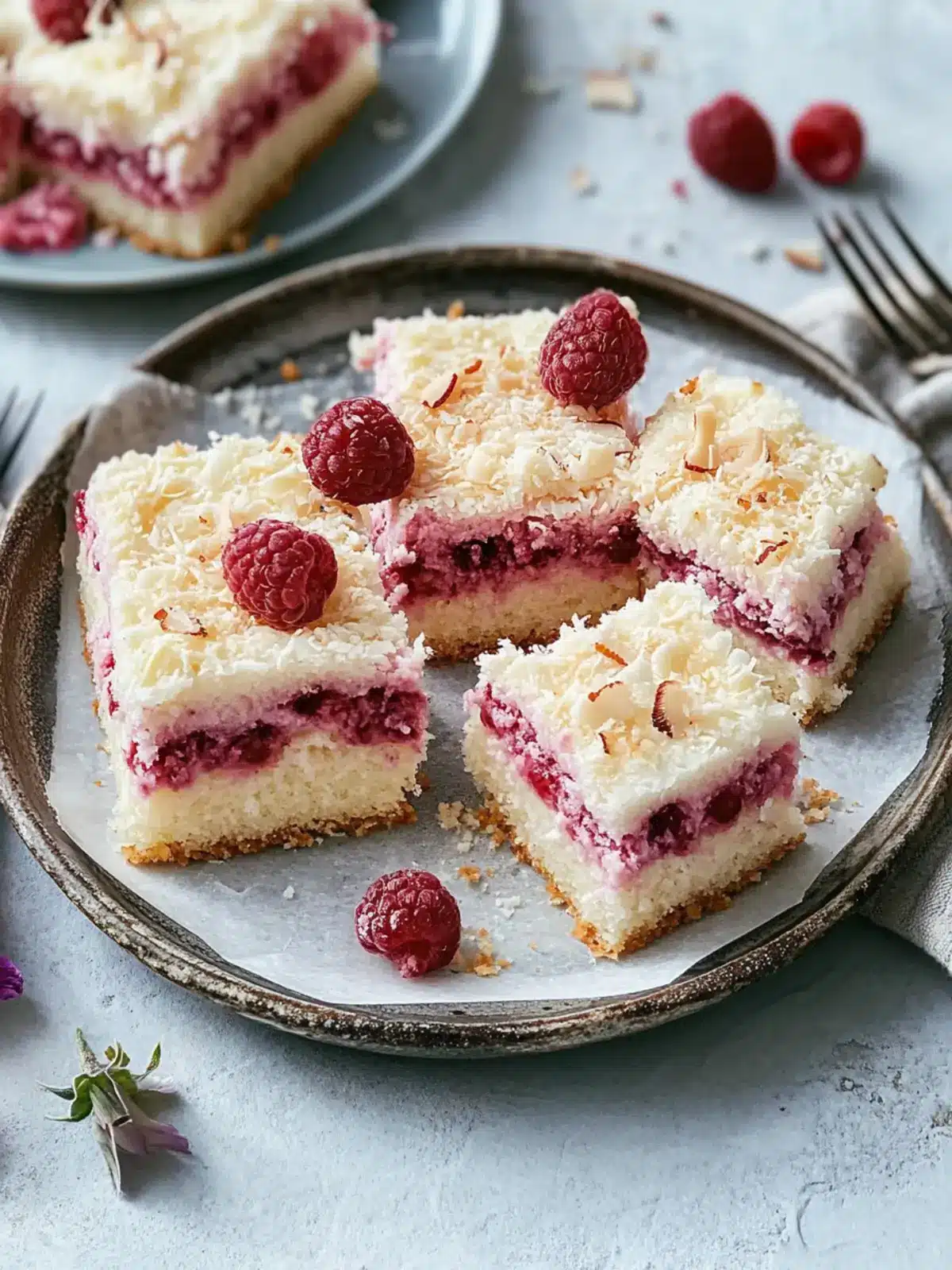 Raspberry Coconut Slice