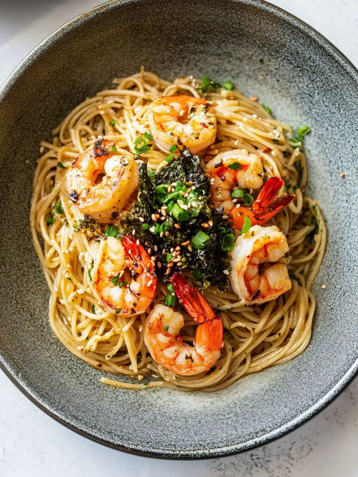 Delight in Nori Sesame Prawn Pasta: Quick Umami Bliss! 4 Nori Sesame Prawn Pasta