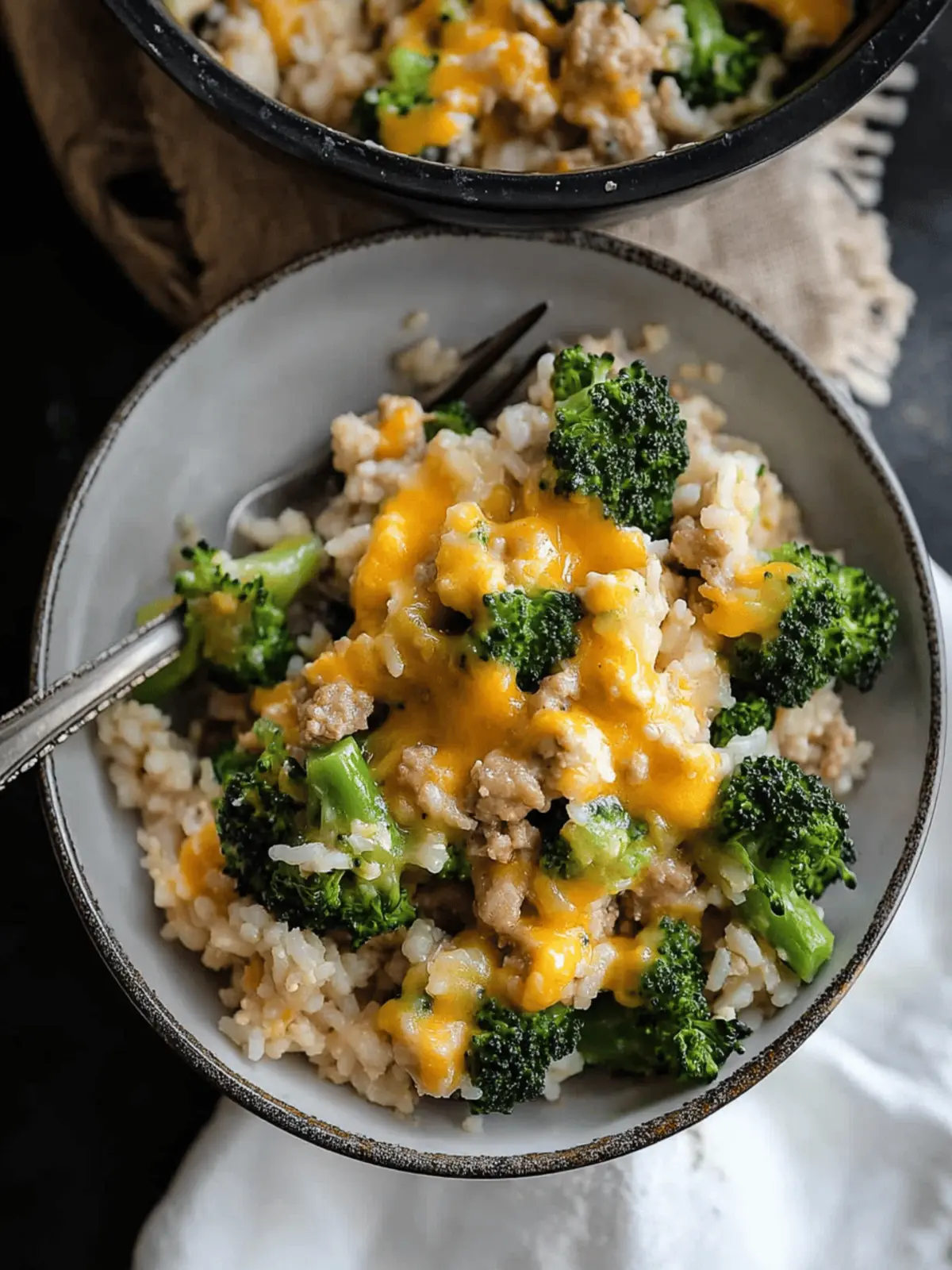 Cheesy Ground Chicken and Rice with Broccoli