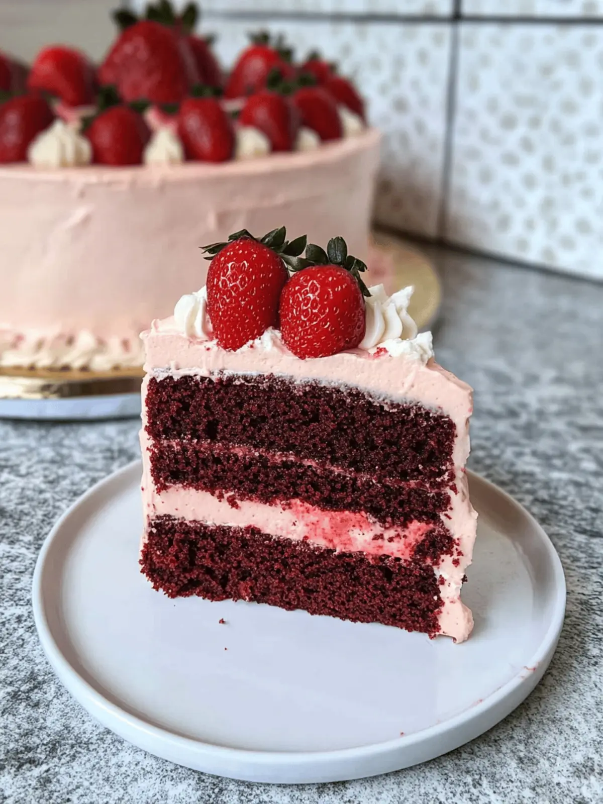 Strawberry Red Velvet Cake