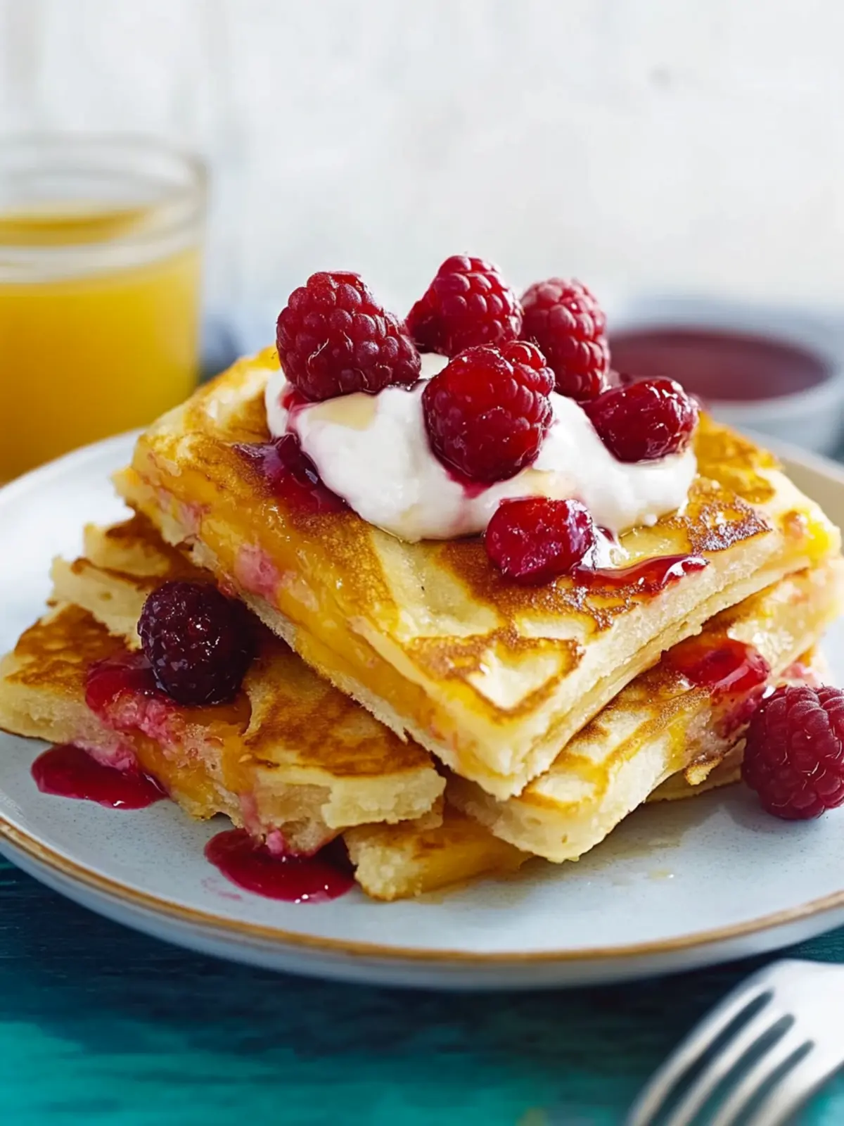 Tray Bake Pancake With Raspberry And Mango