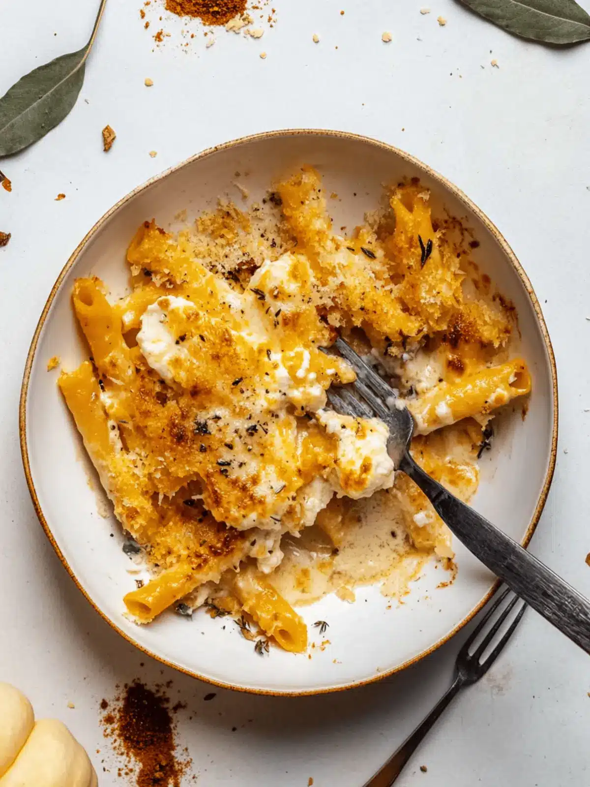Pumpkin Burrata Baked Ziti