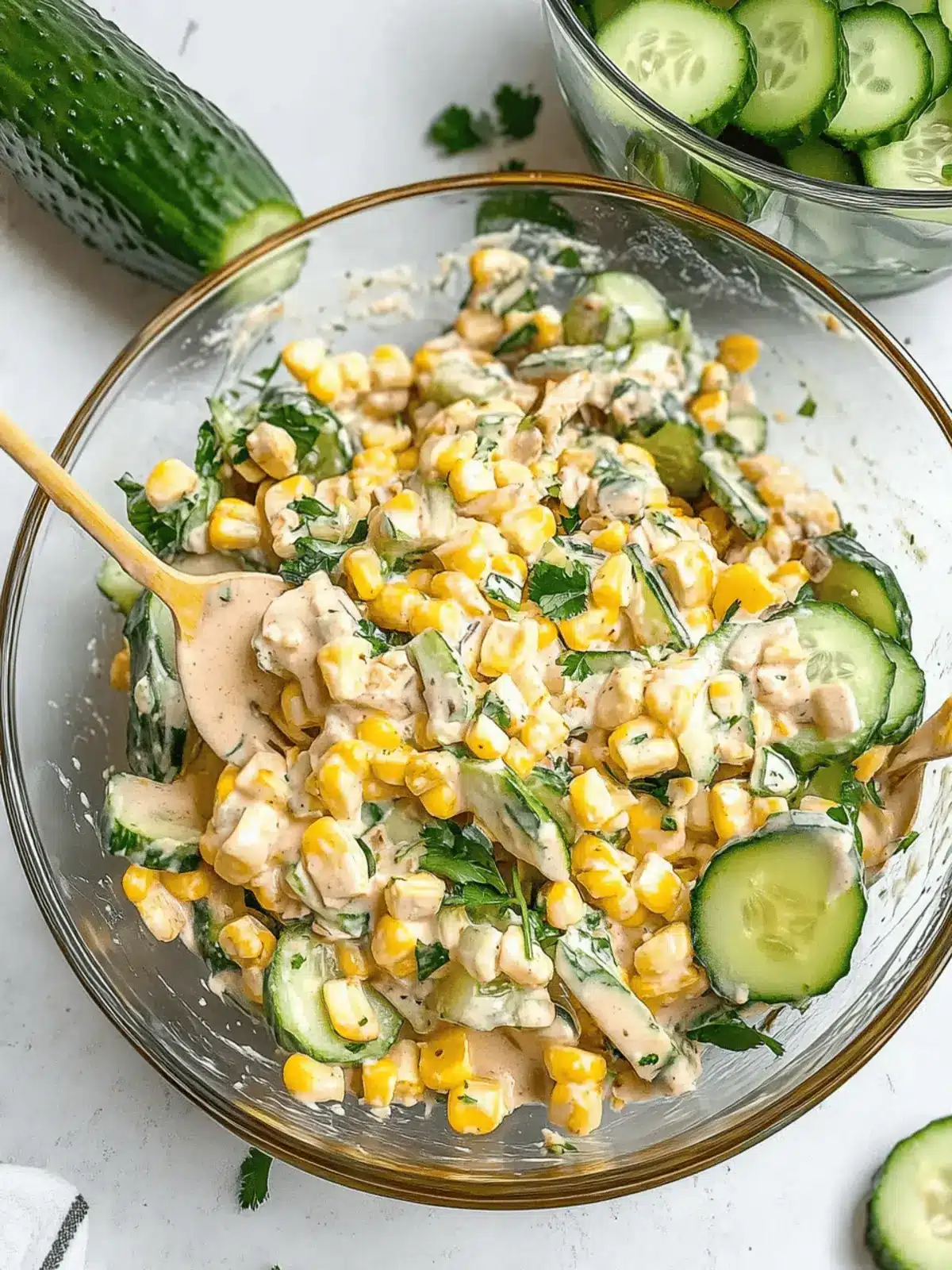 Street Corn Creamy Cucumber Salad