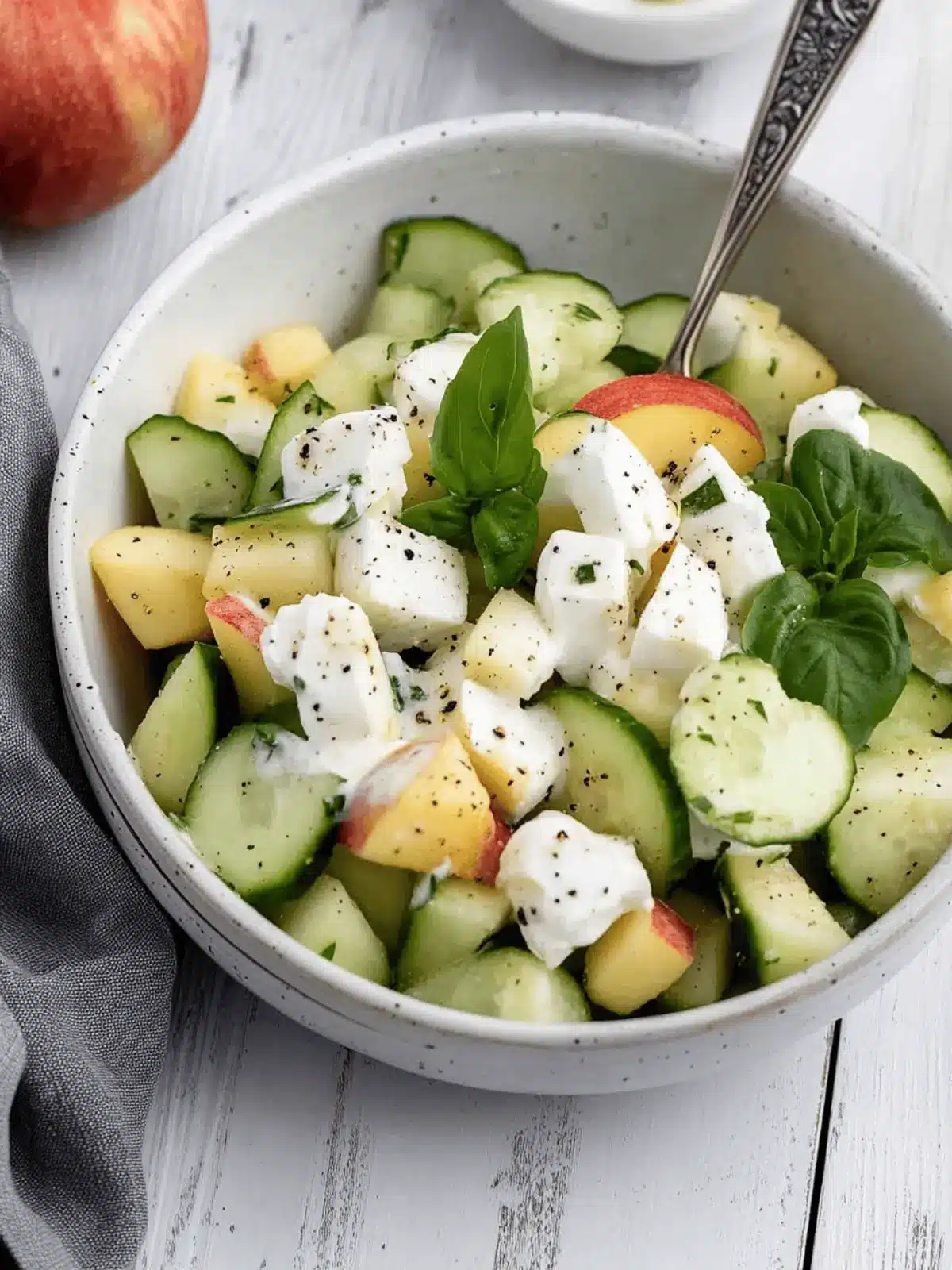 Crisp Cucumber Apple Salad with Creamy Yogurt Flavor Boost