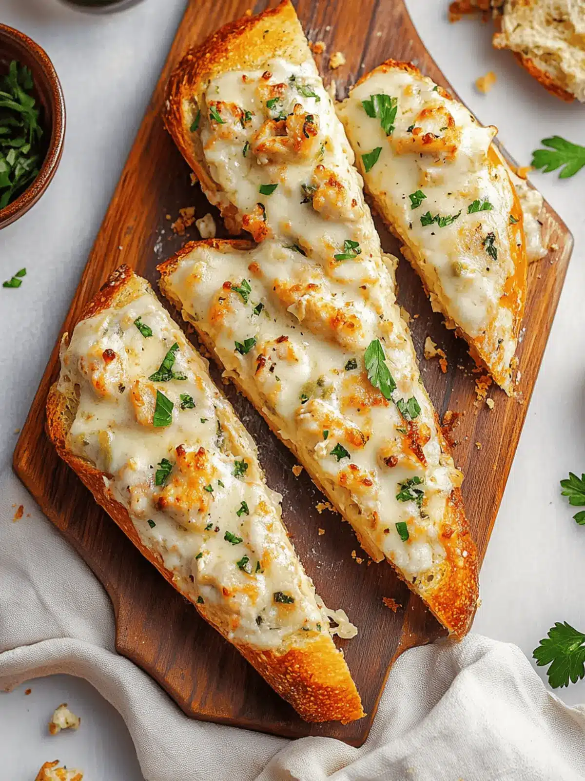 The Viral Chicken Alfredo Garlic Bread I'm Obsessed With