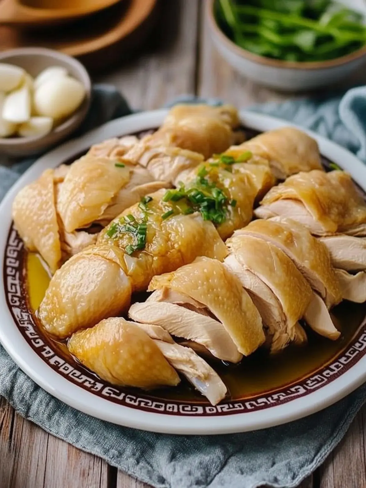 Cantonese Poached Chicken w/ Ginger Scallion Oil