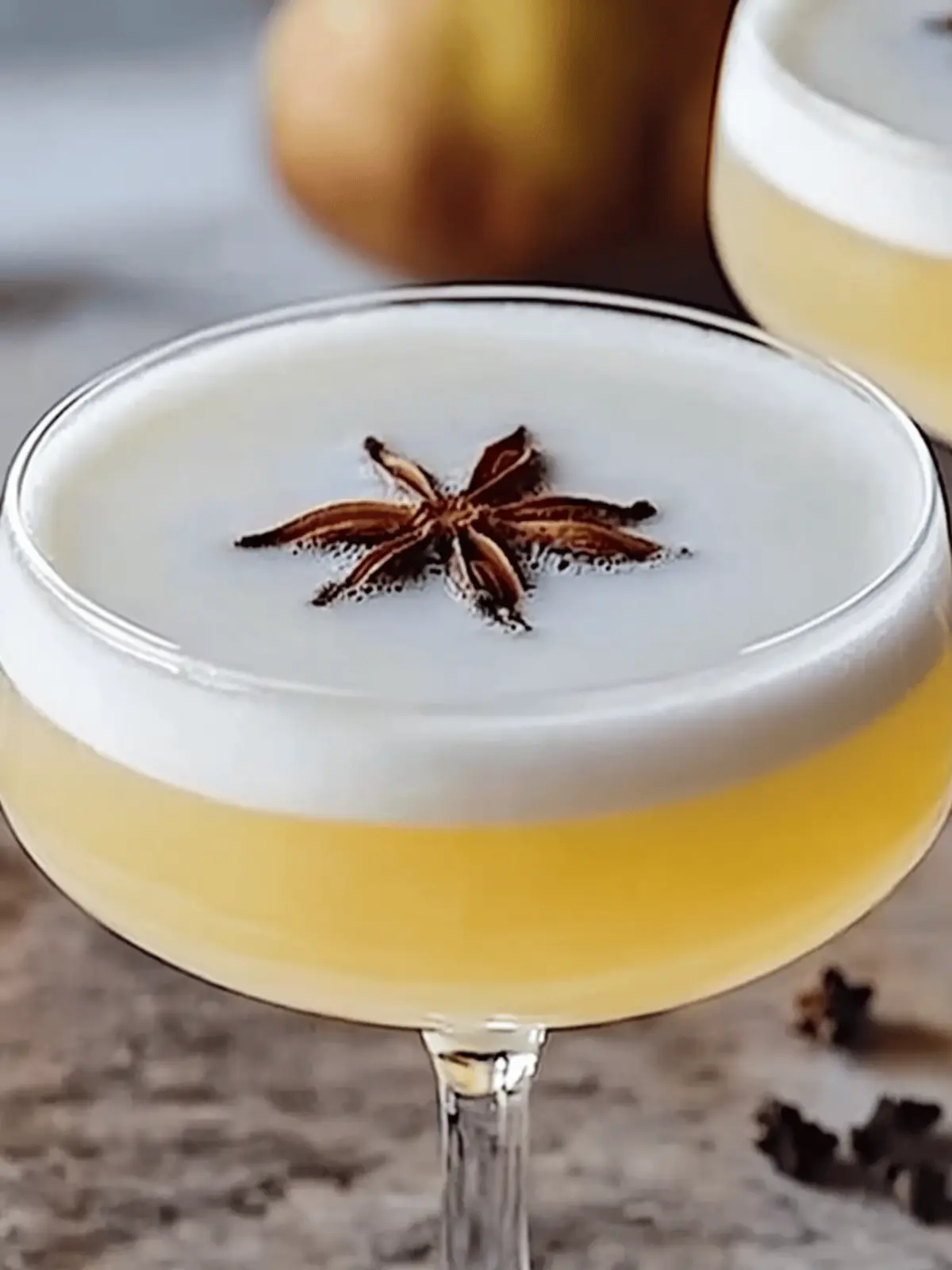 Winter-spiced pear cocktail