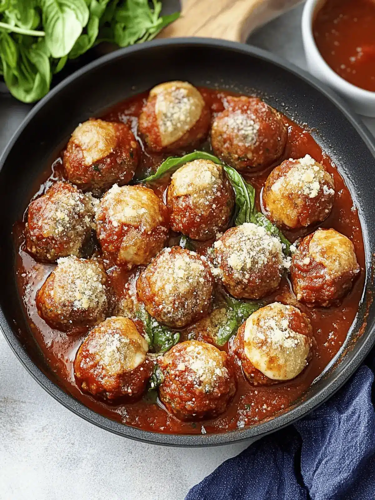 Mozzarella Stuffed Turkey Meatballs