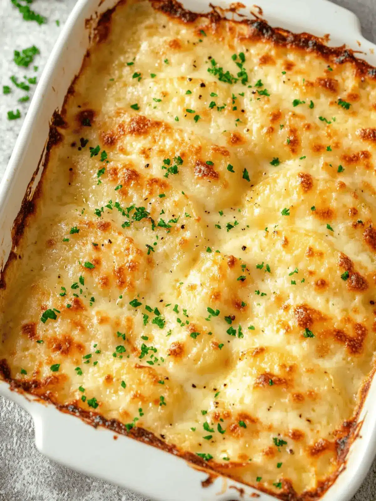 Roasted Garlic Potatoes Au Gratin