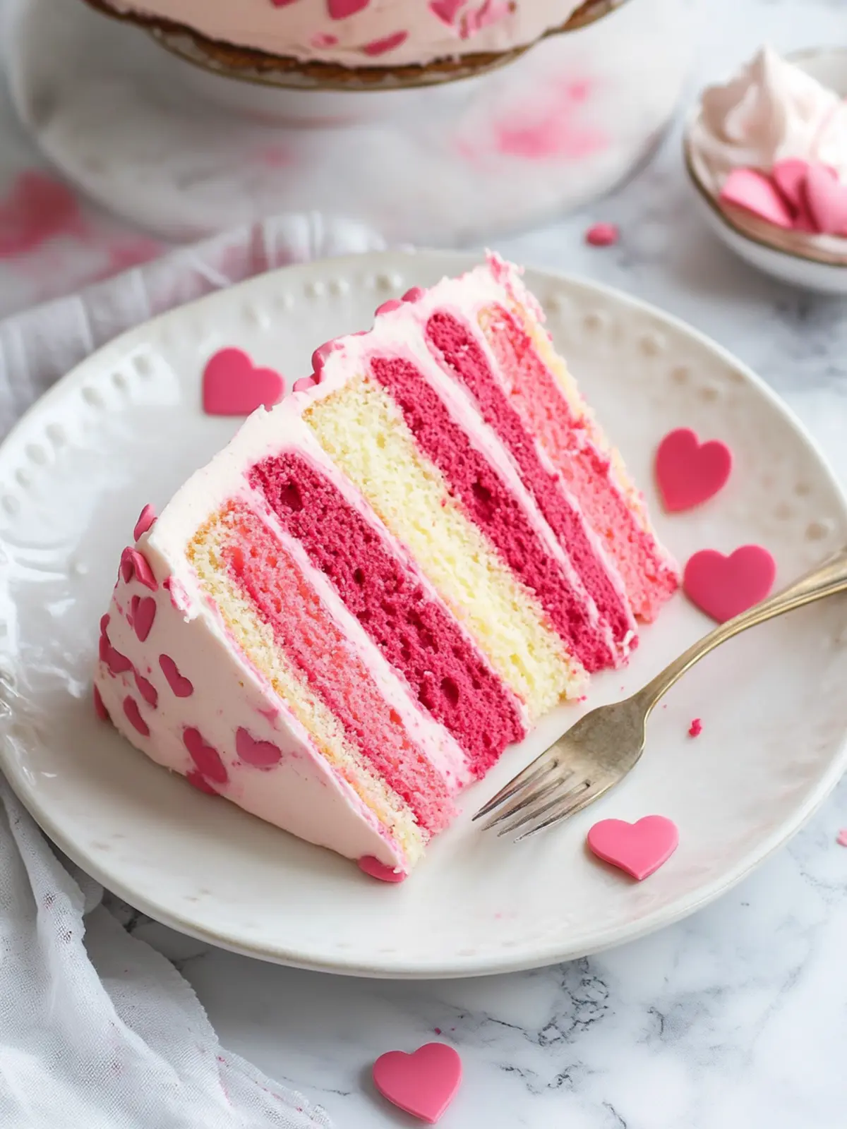 Pink Velvet Cake Marbled Hearts