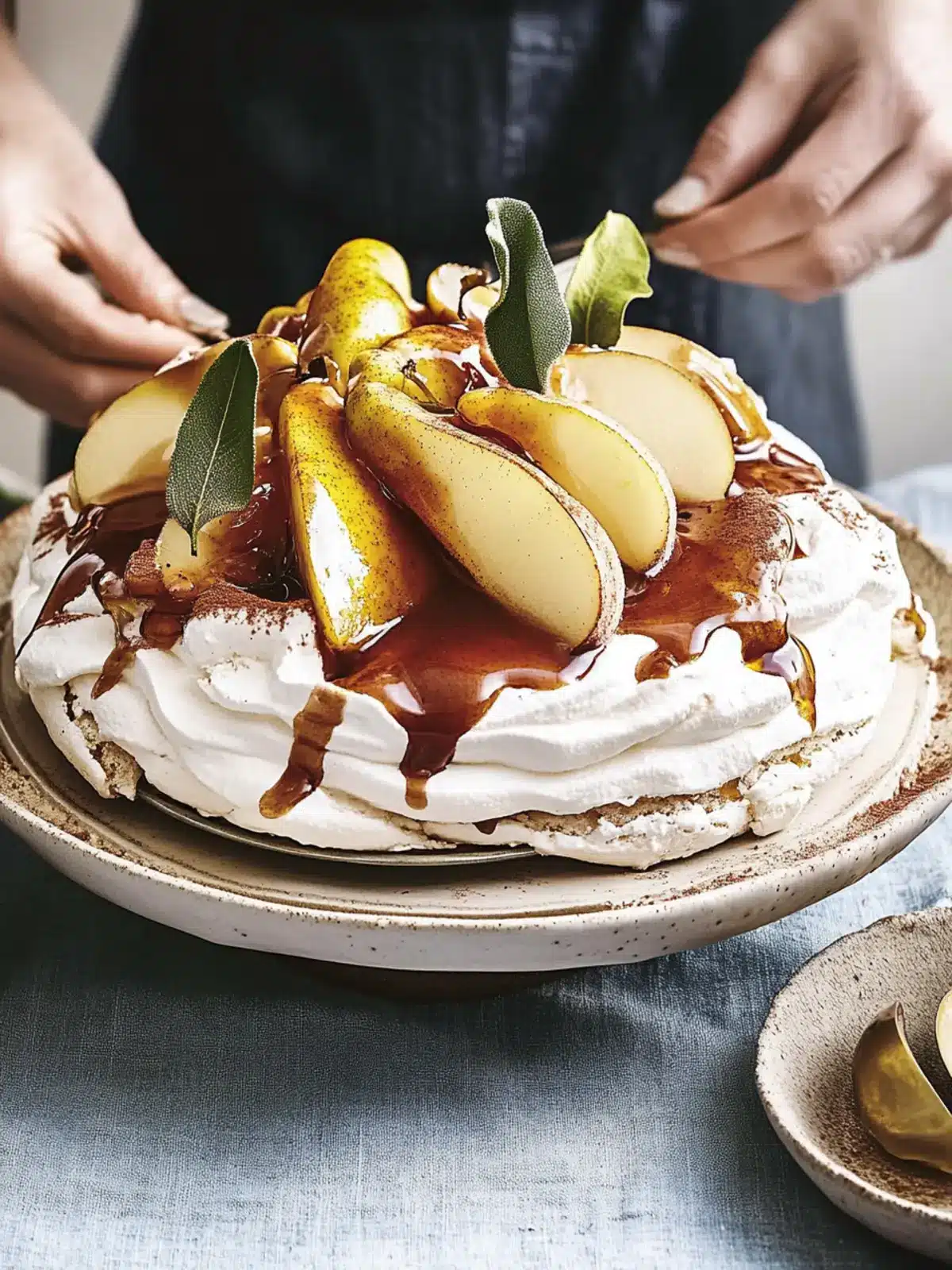 Choc Pavlova with Spiced Pears: A Festive Dessert Delight 3 Choc Pavlova with Spiced Pears