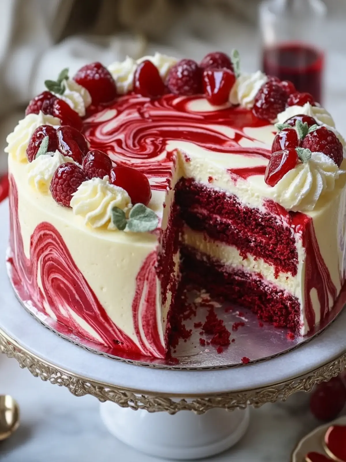 Red Velvet Cheesecake Swirl Cake