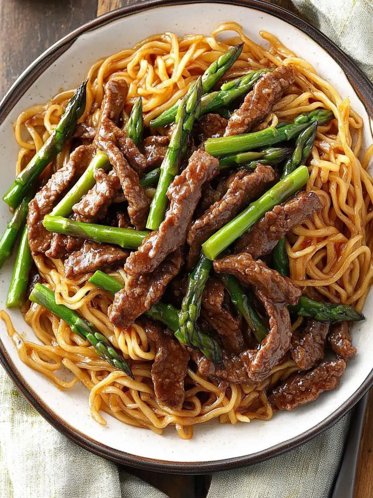 Asparagus Beef Lo Mein