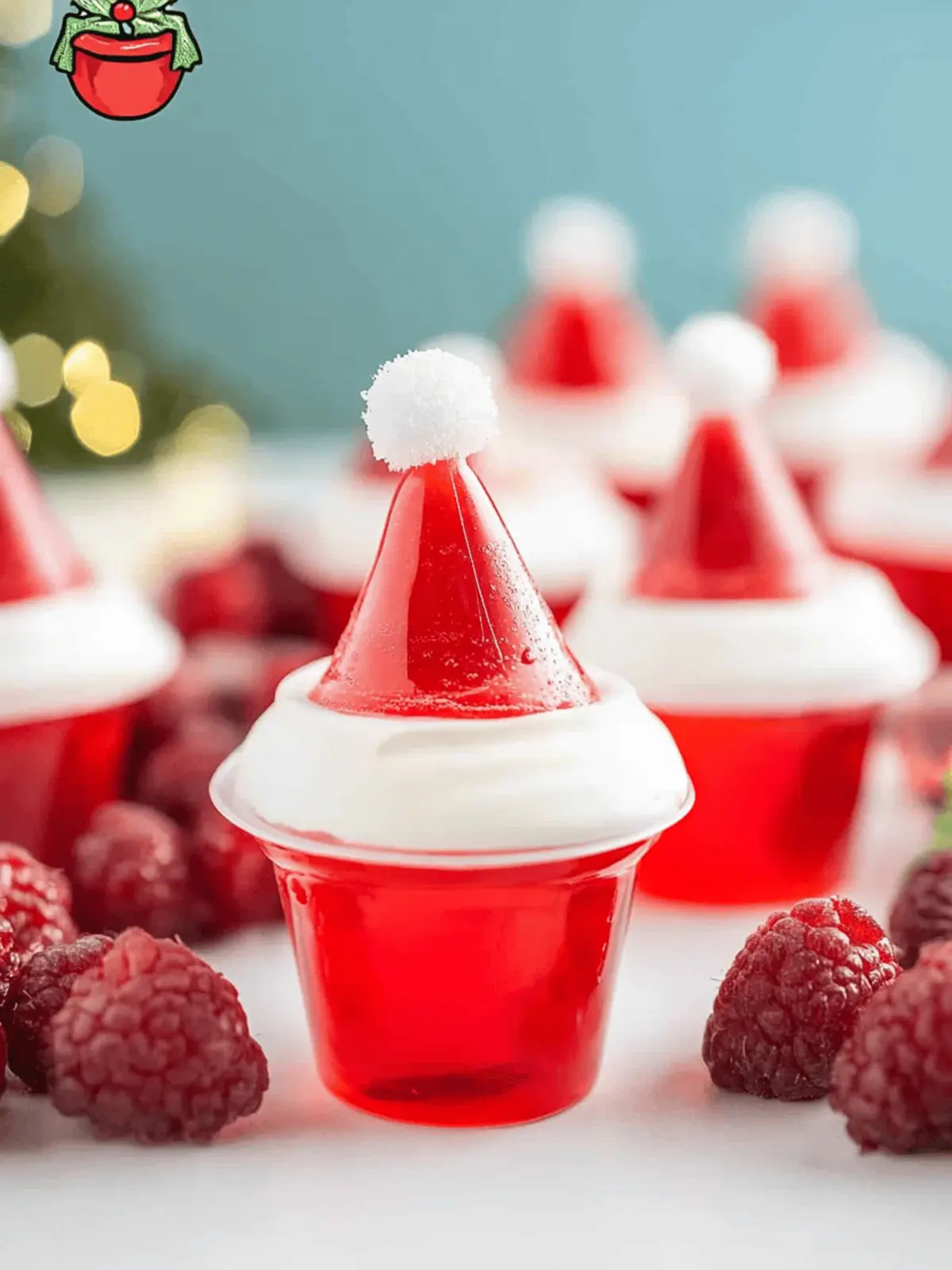 Santa Hat Jell-O Shots