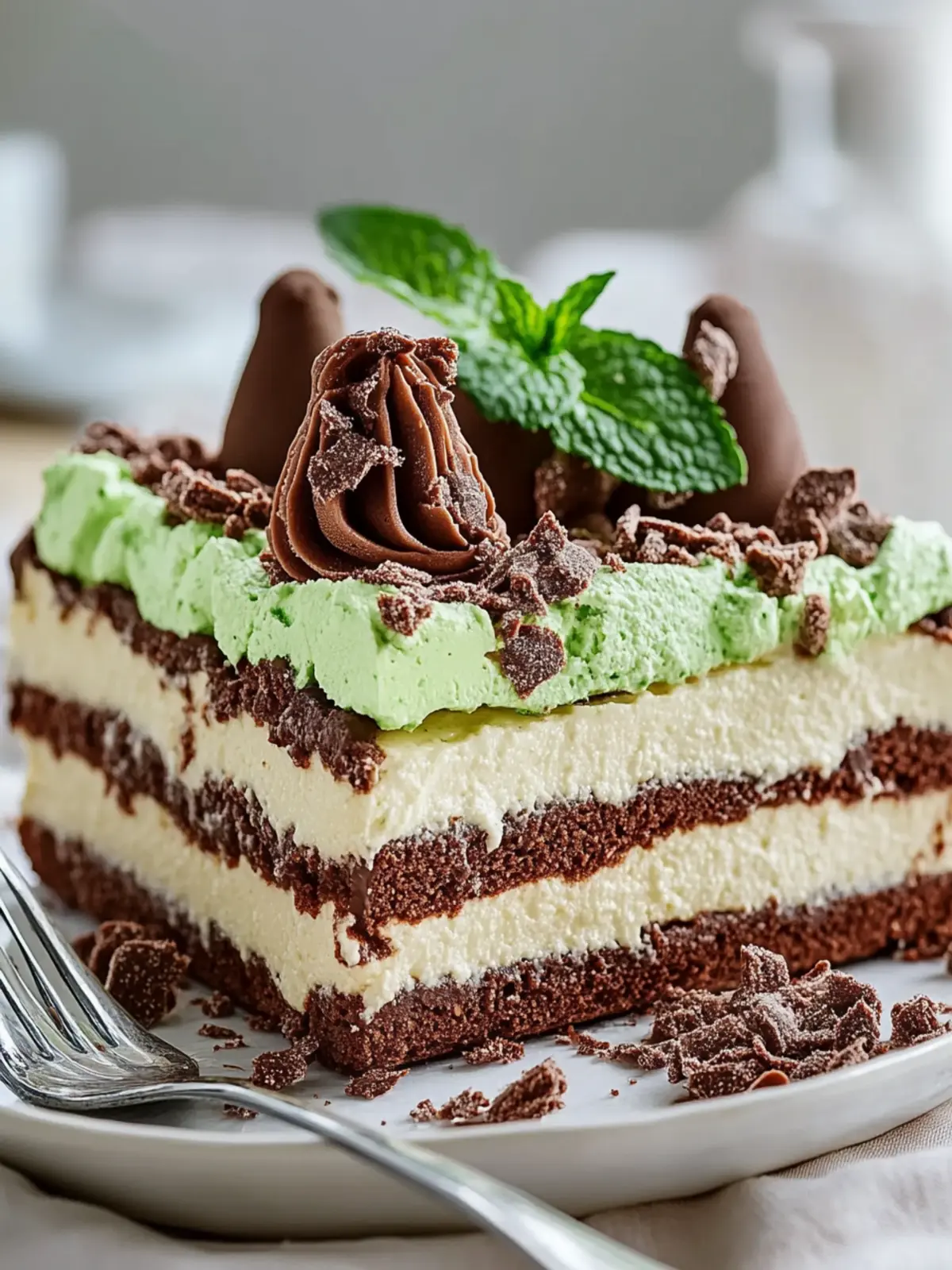 Choc Mint Crackle Cheesecake Lasagne