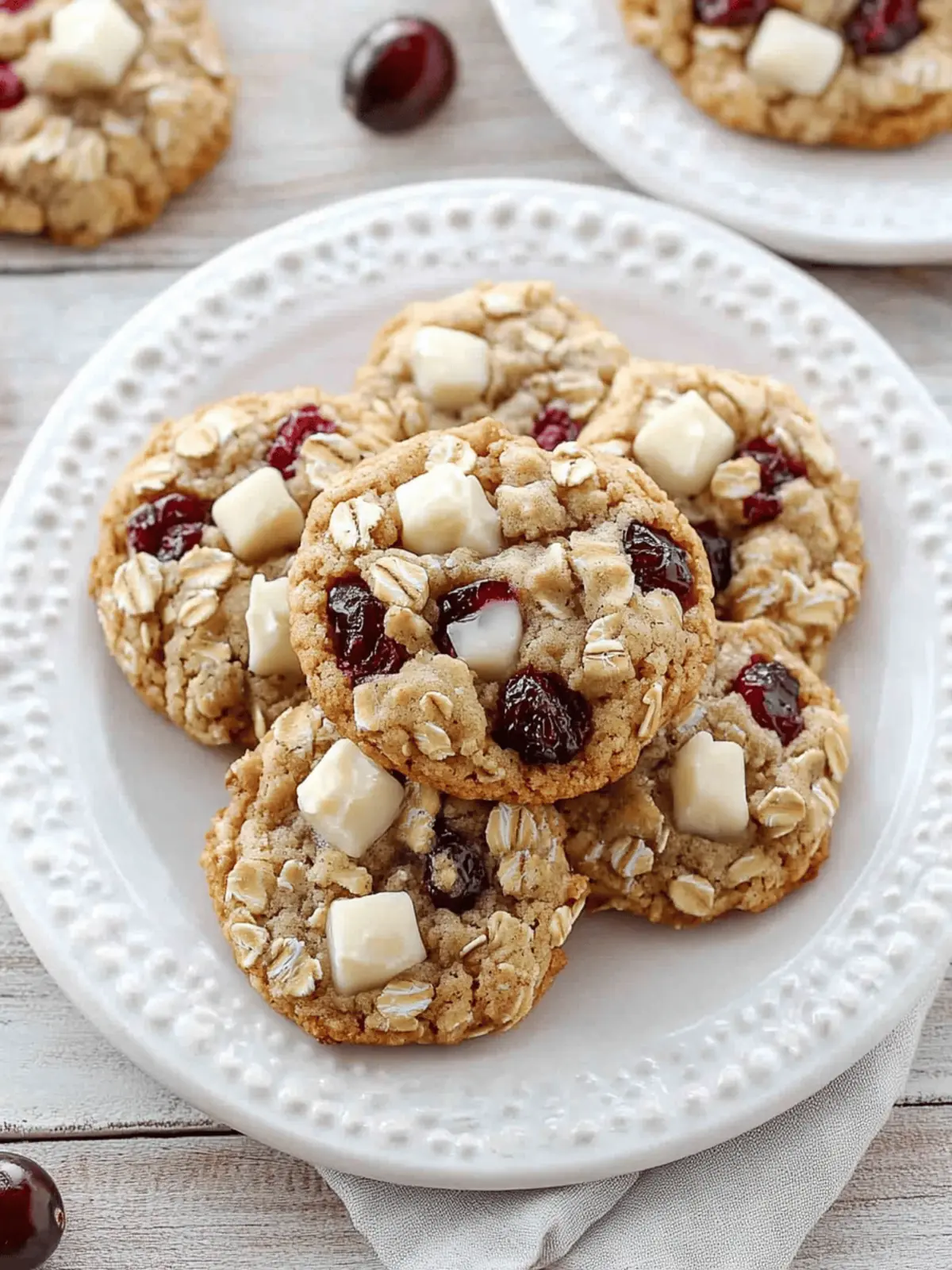 Soft and Chewy White Chocolate Cranberry Oatmeal Cookies
