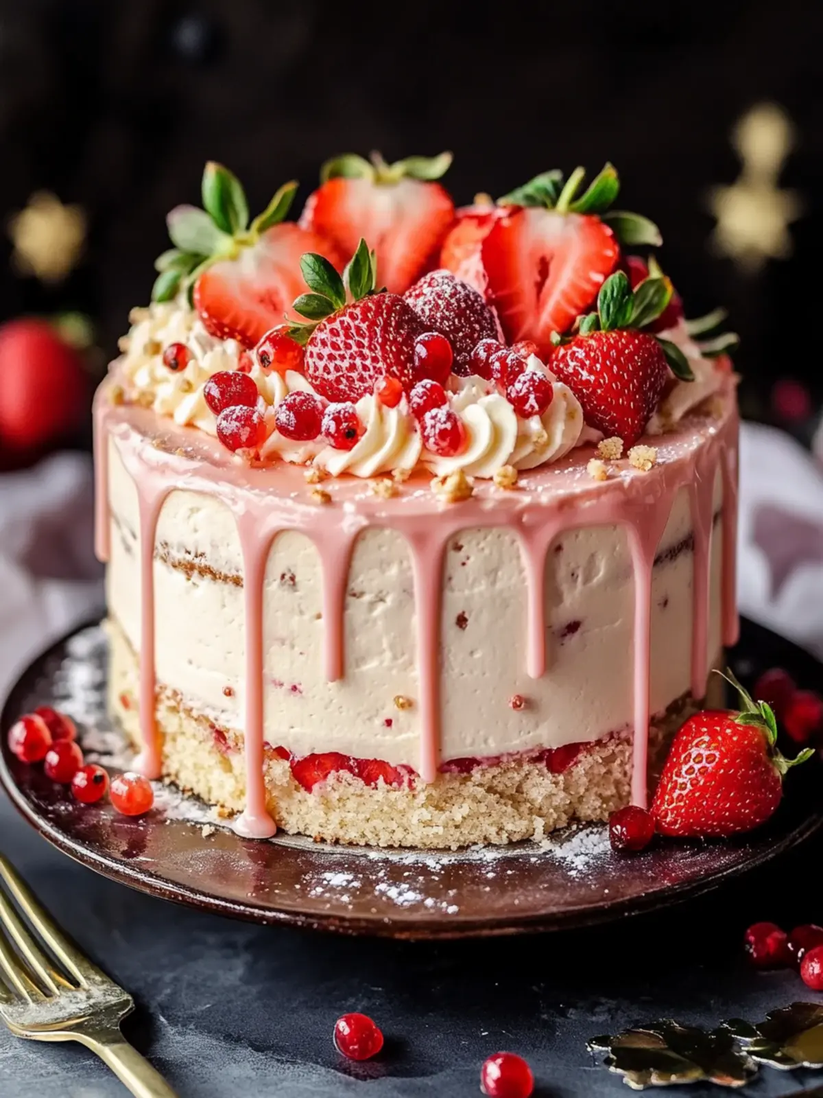 Strawberry Champagne Cake