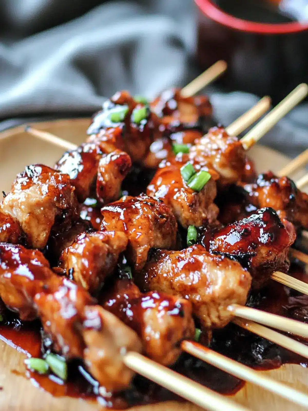 Sticky Bourbon Chicken Skewers