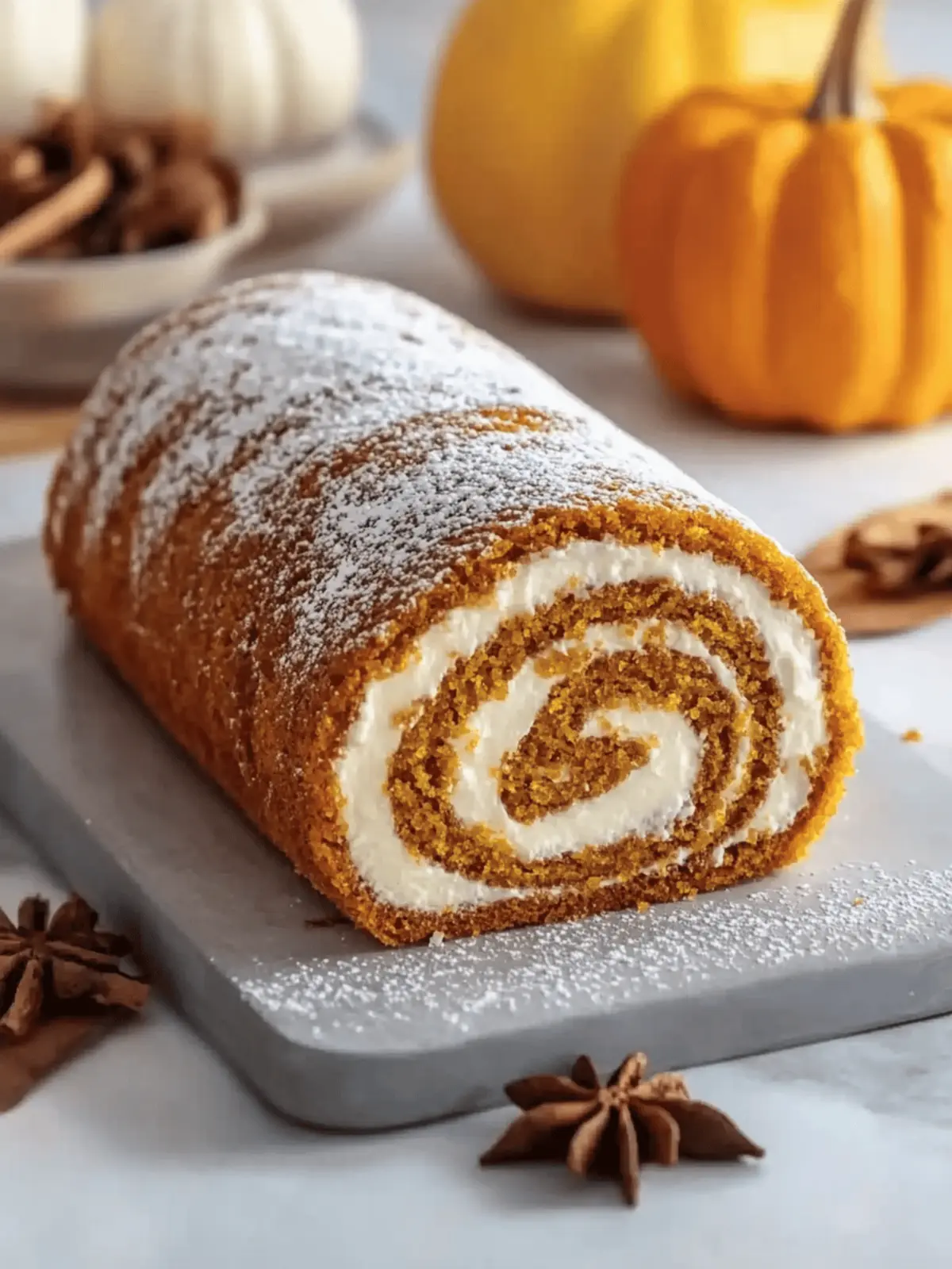 Fall Pumpkin Spice Roll Cake