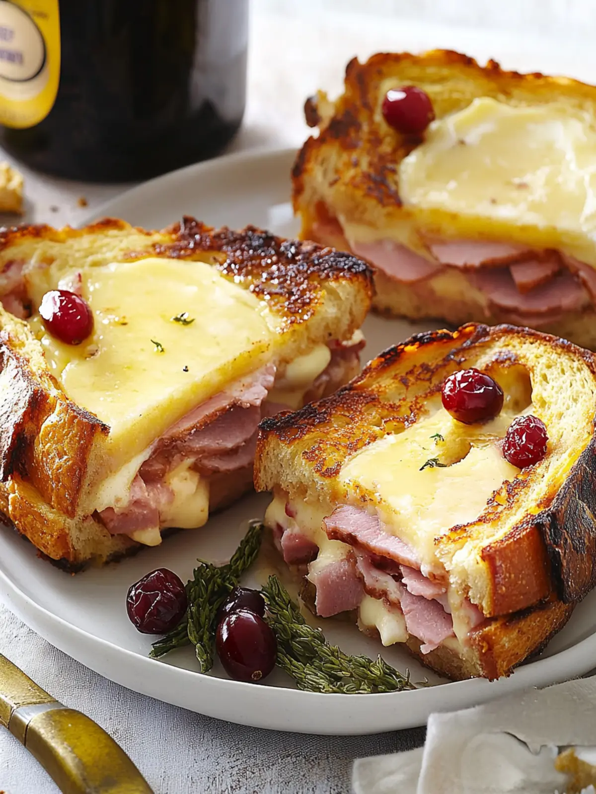 Ham, Cranberry and Camembert French Toasts