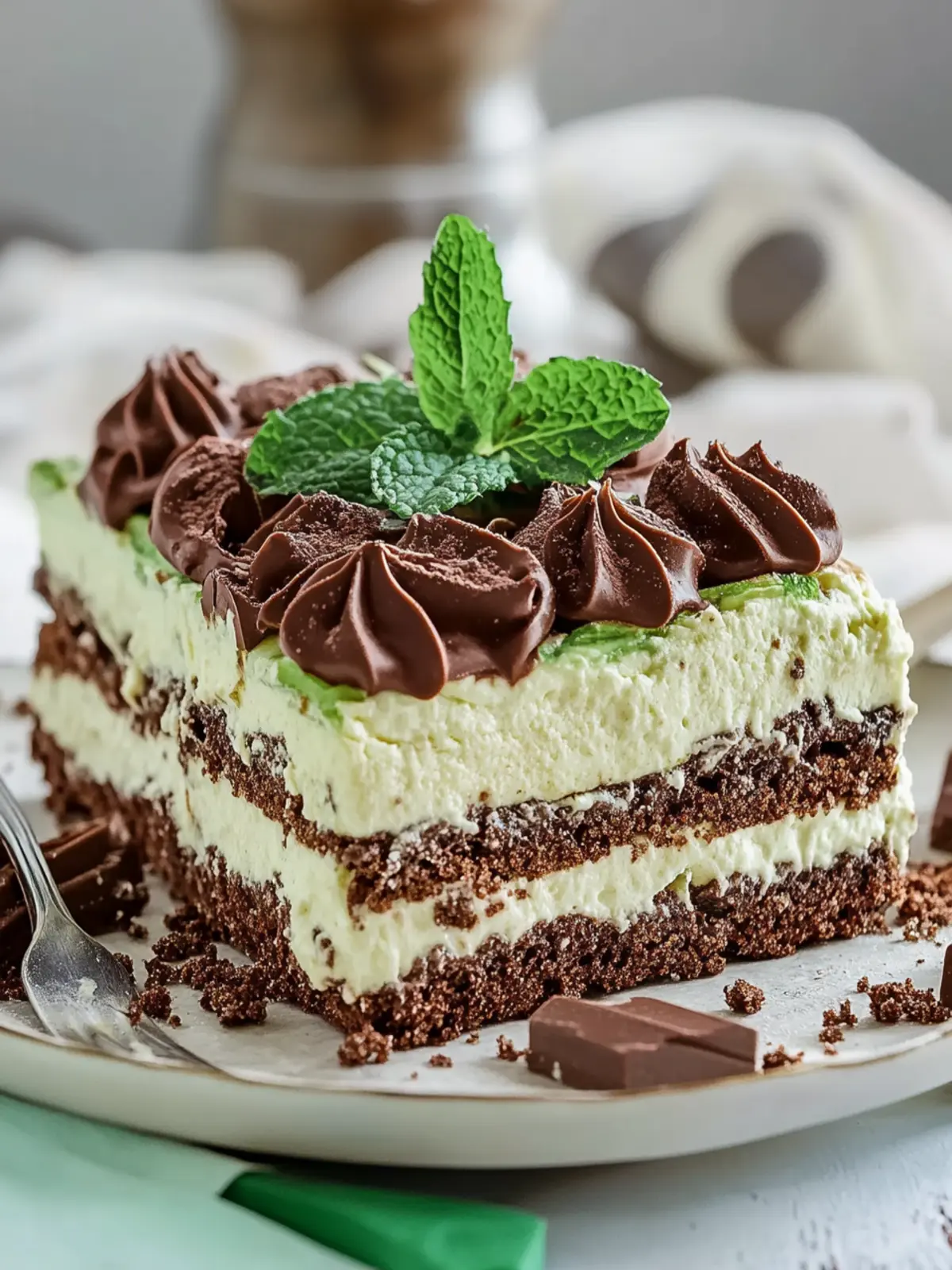 Choc Mint Crackle Cheesecake Lasagne