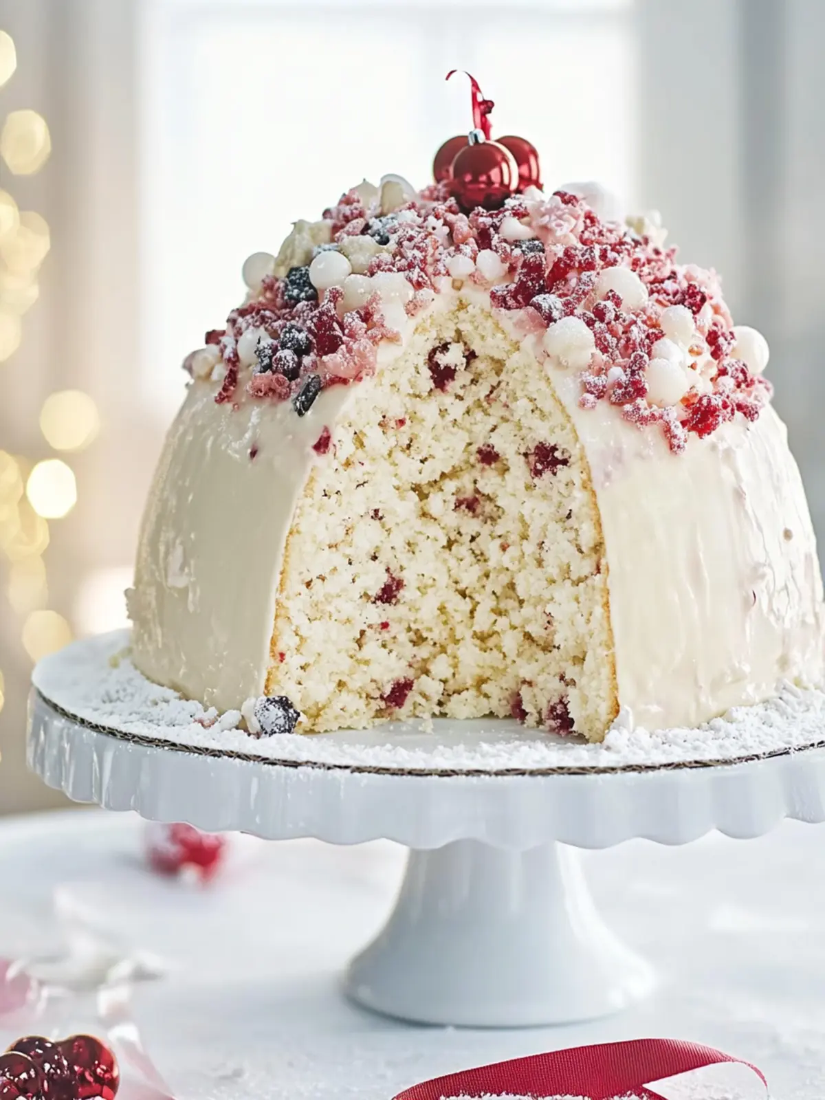 White Christmas Crackle Surprise Cake: No-Bake Holiday Delight 3 White Christmas Crackle Surprise Cake