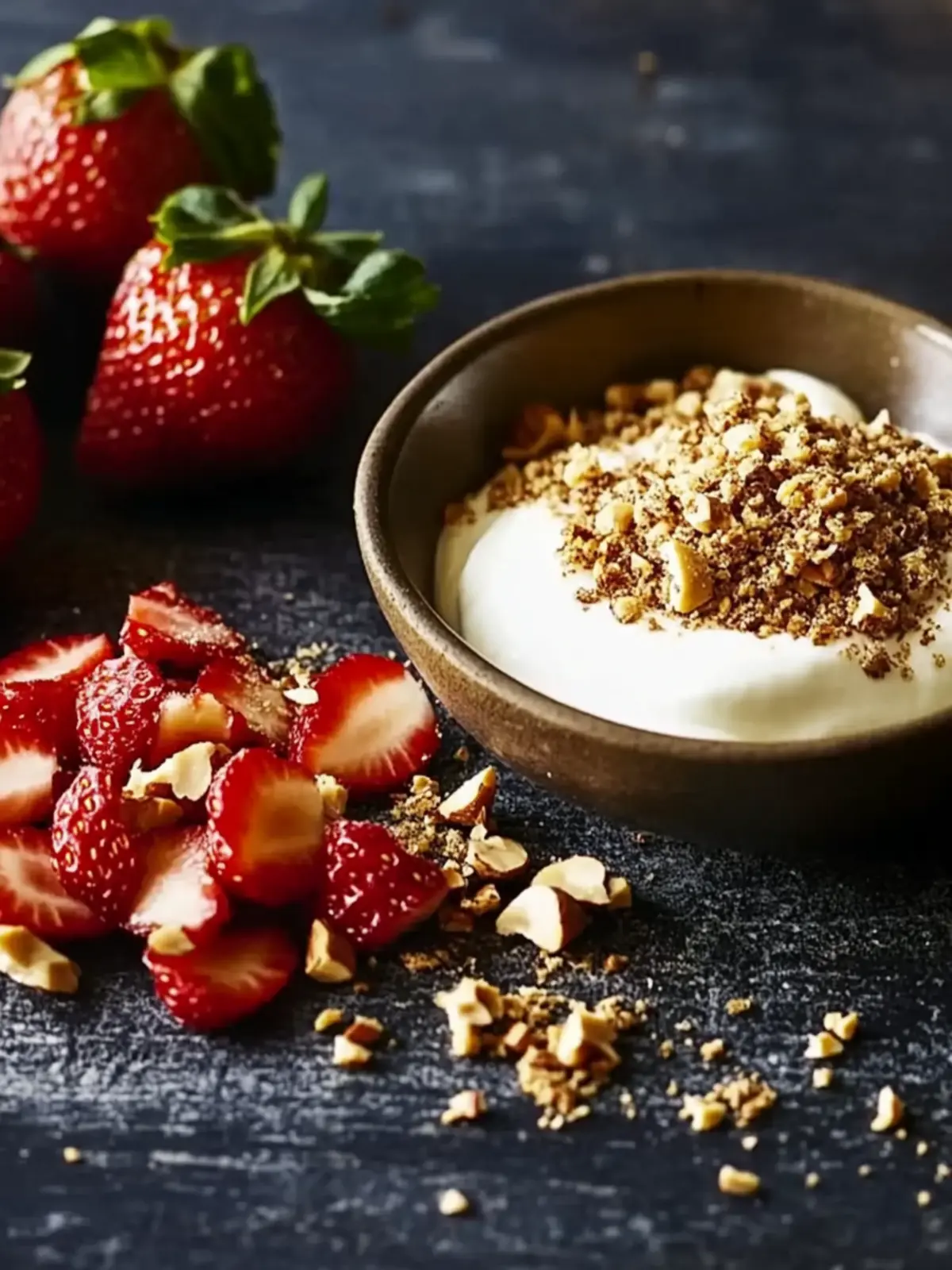 Strawberries with Sour Cream and Spiced Hazelnut Sugar