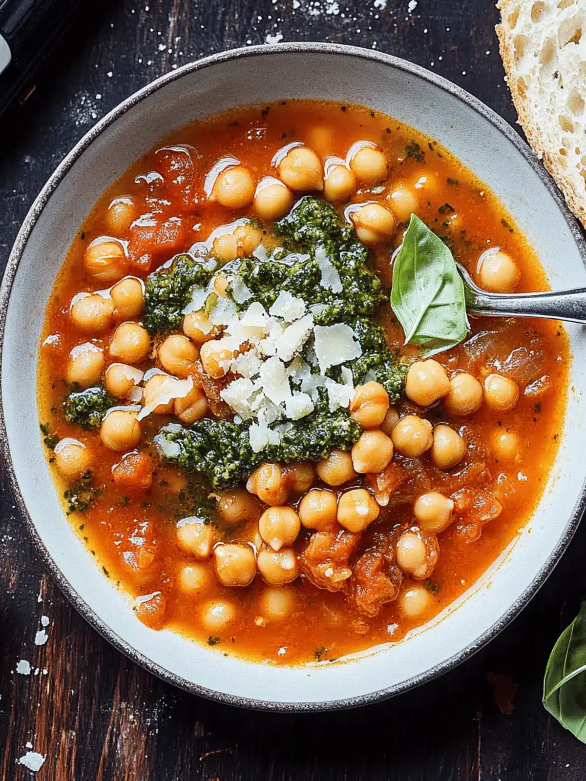 Instant-Pot Italian Chickpea Stew With Pesto