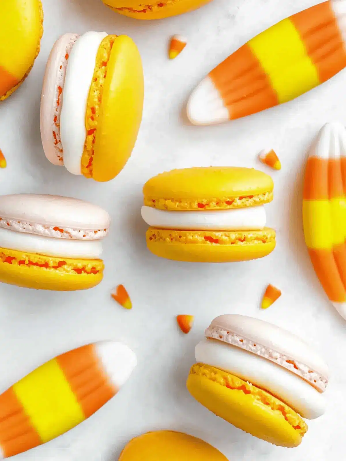 Candy Corn Macarons
