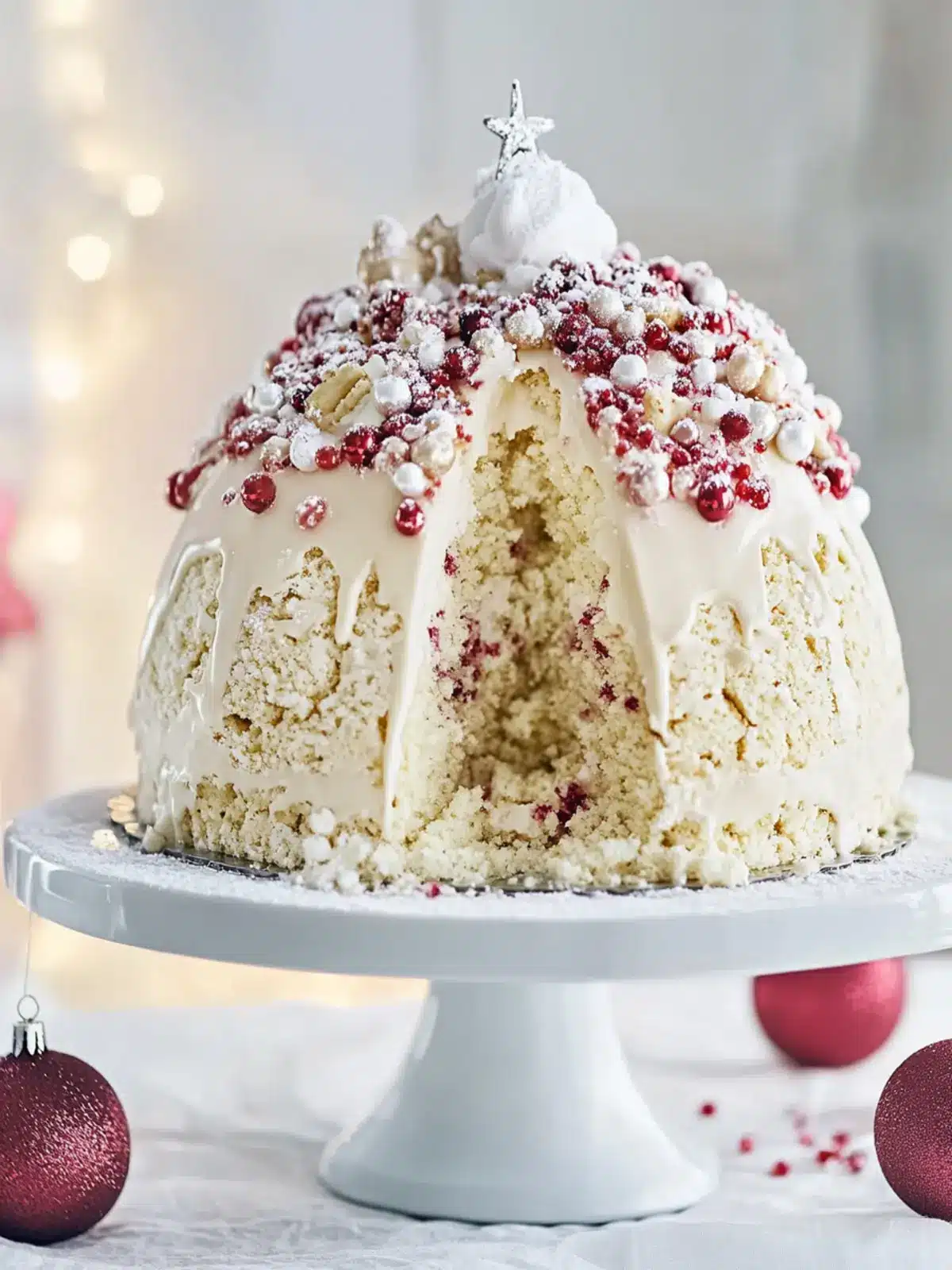 Whip Up White Christmas Crackle Surprise Cake for Festive Fun 2 White Christmas Crackle Surprise Cake