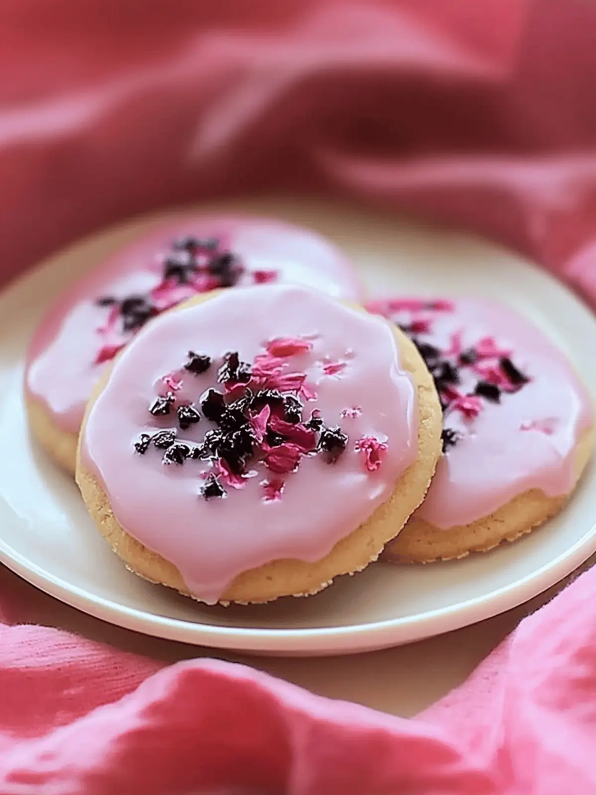 Hibiscus Cookie Glaze with Candied Hibiscus Flowers Delight 3 Hibiscus Cookie Glaze with Candied Hibiscus Flowers