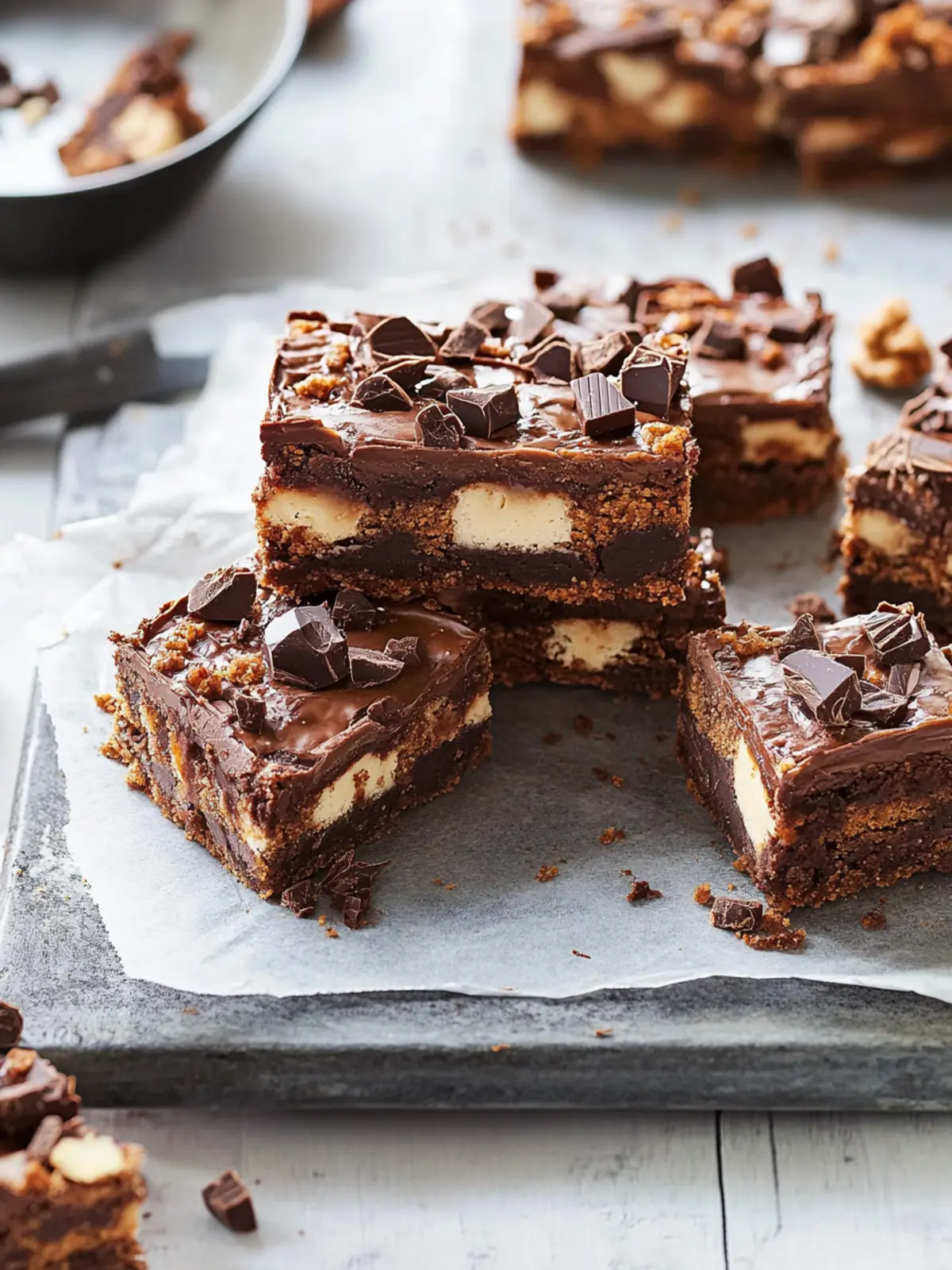Chewy Triple Chocolate Slice