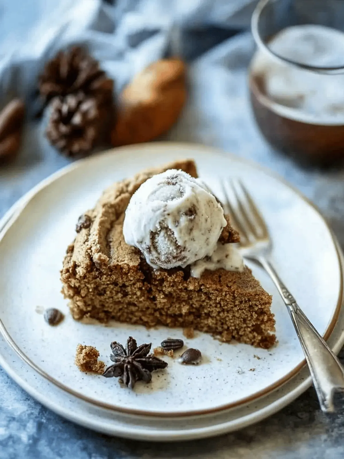 Pumpkin Coffee Cake with Chai Ice Cream