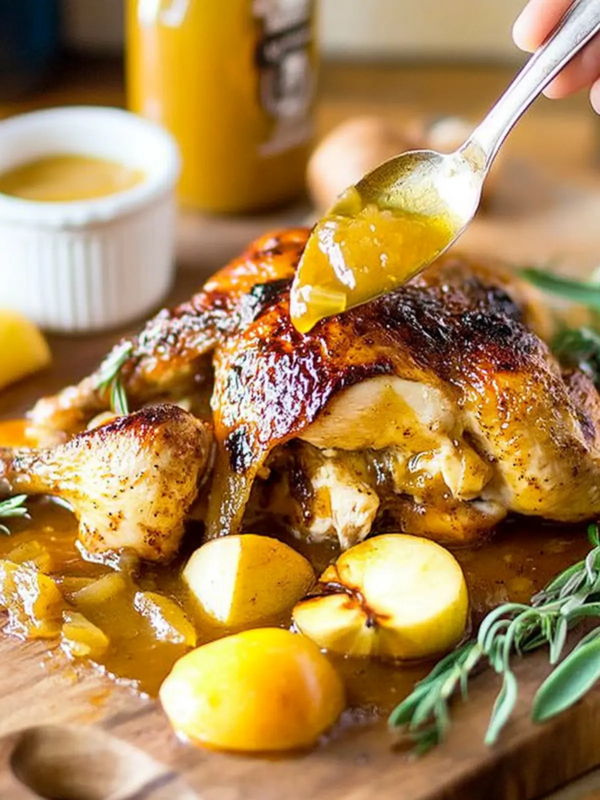 Roasted Apple Cider Spatchcock Chicken
