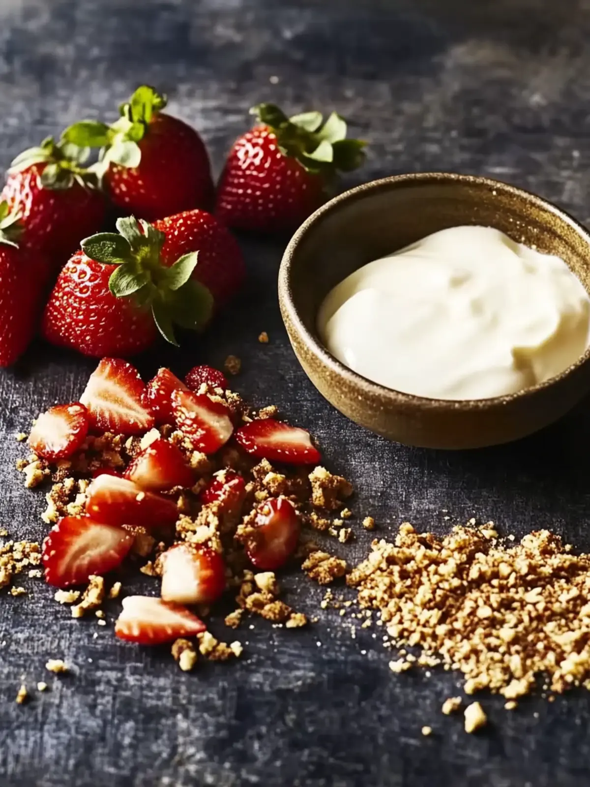 Strawberries with Sour Cream and Spiced Hazelnut Sugar
